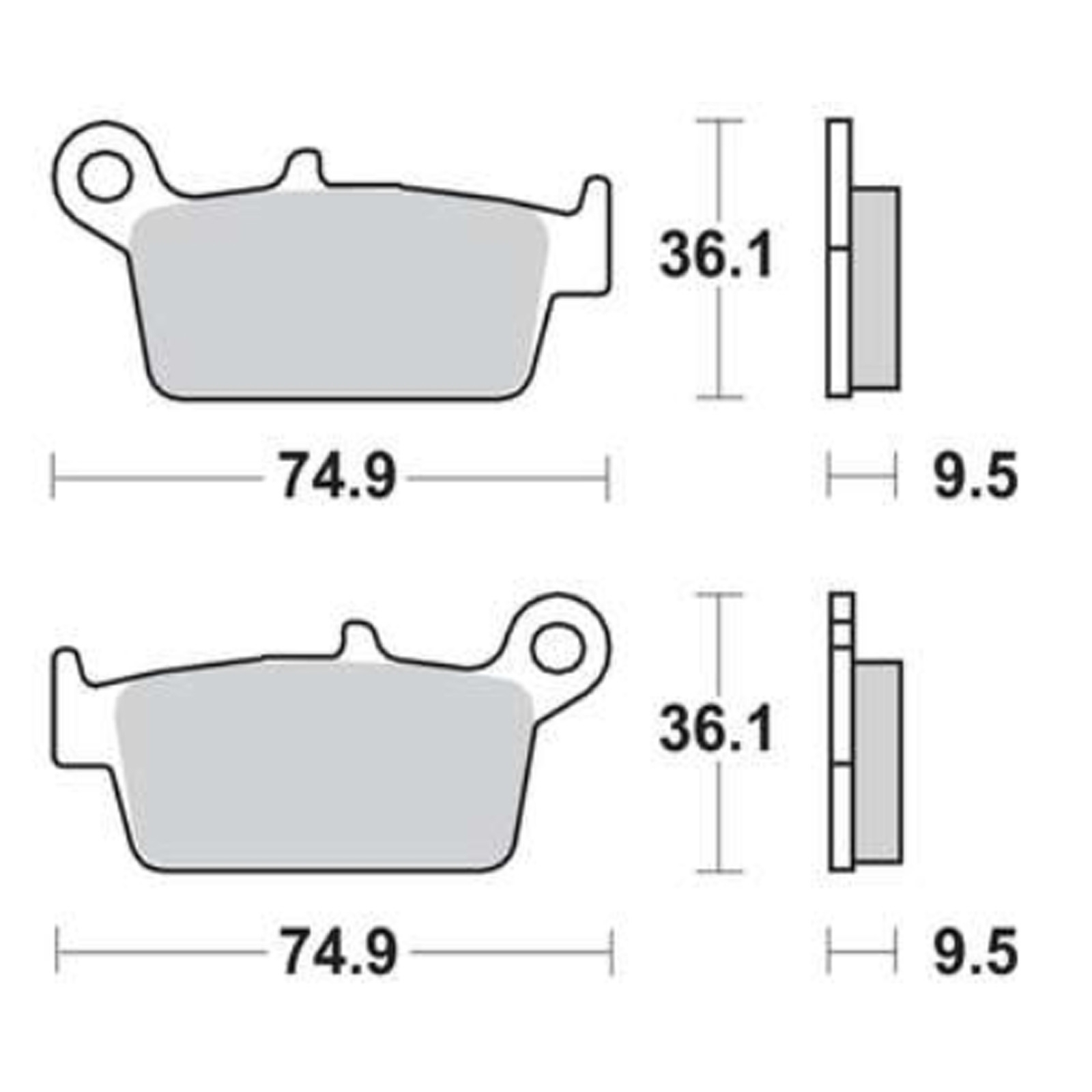 TRW MCB575RSI Sintermetalll Bremsbeläge für Honda CR XR Kawasaki KLX KX Suzuki DR DR-Z Yamaha WR