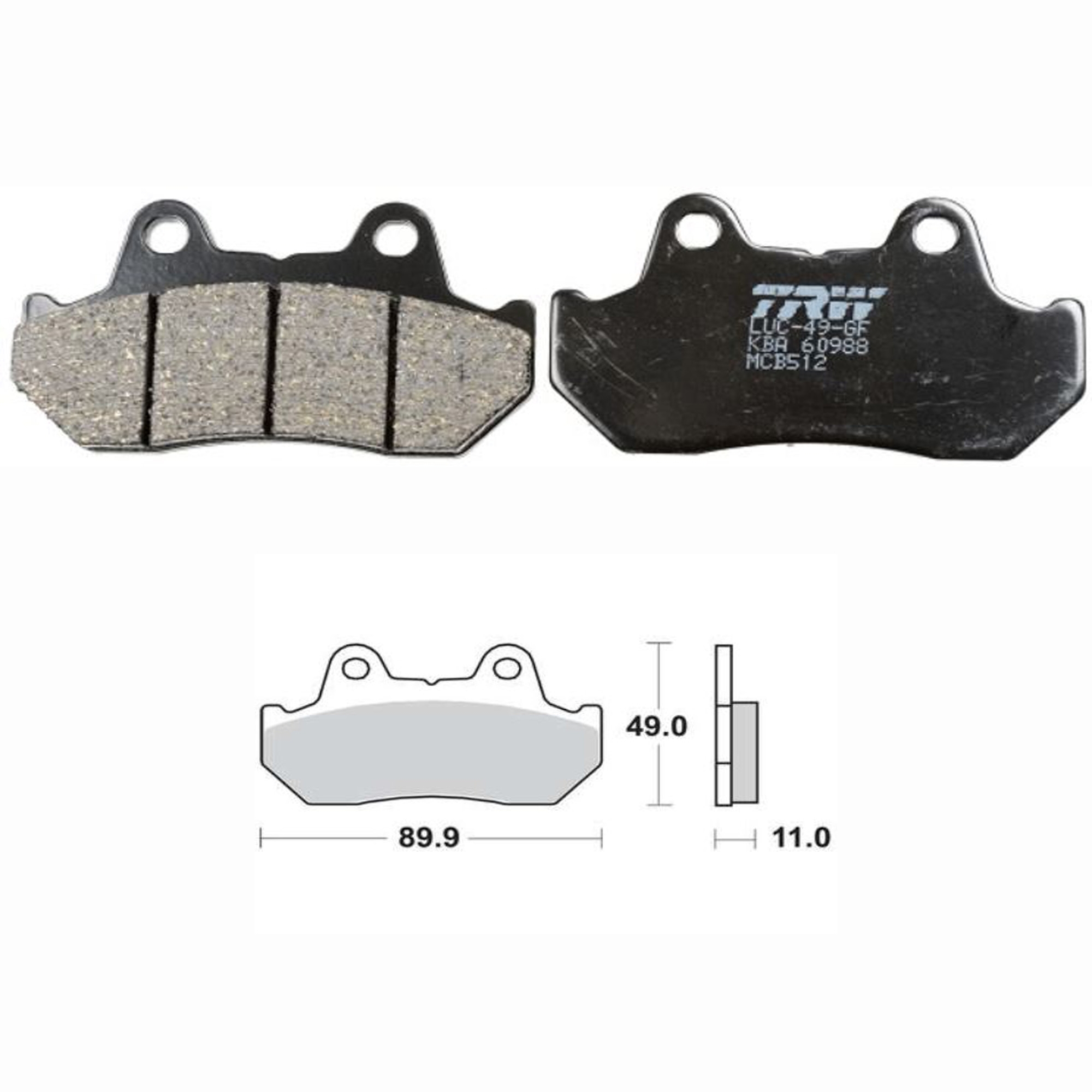 TRW MCB512 Bremsbeläge für Honda CB CBR CBX CMX CX GB GL NS VF VFR XL XLV