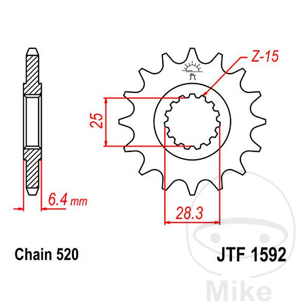 JT Ritzel 15 Zähne 520 Teilung feinverzahnt / JTF1592.15
