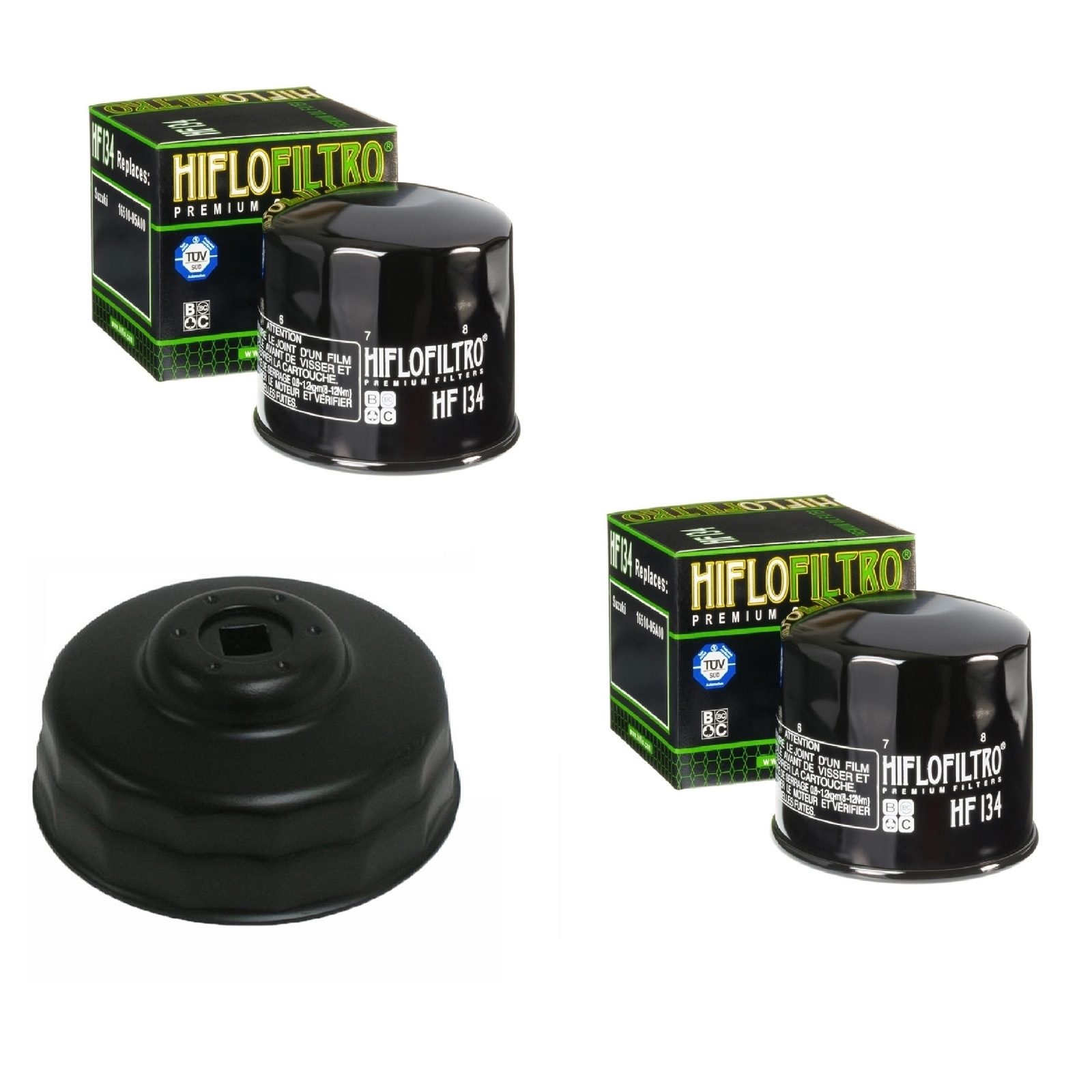 Satz Ölfilter für Suzuki GSXR 750 1985-1987 VS750 Intruder 1986 + Ölfilterschlüssel 80/82 mm