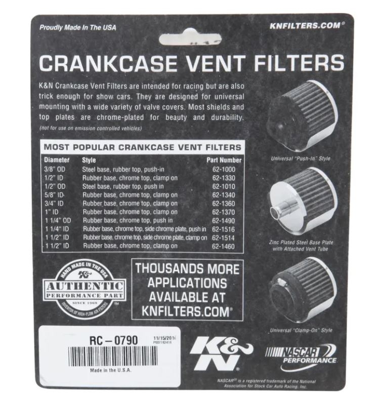 K&N UNIVERSAL Sport Luftfilter RC-0790 Flansch 35 mm RC0790