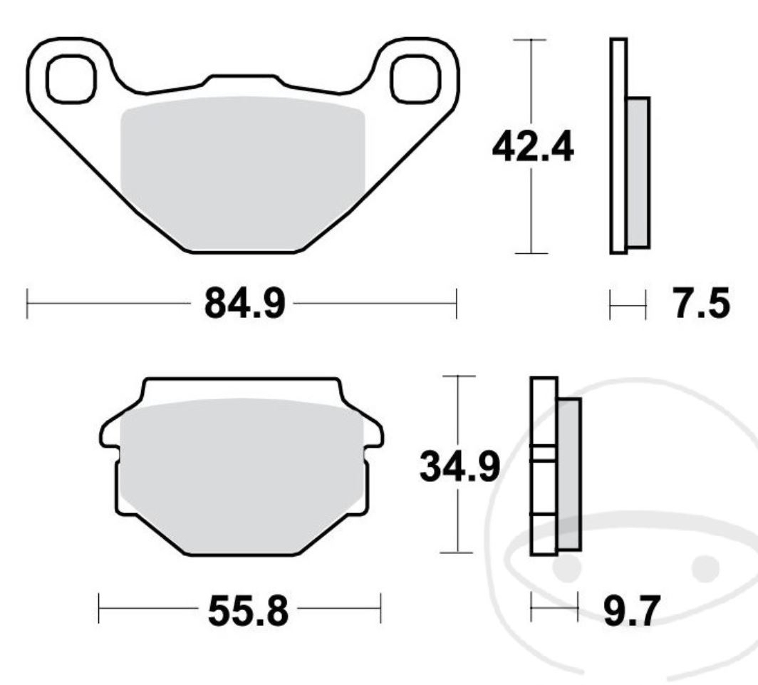 TRW MCB657 Bremsbeläge hinten für Sachs XTC 2T ZX 125 Aprilia MX125 Pegaso MZ/MUZ Baghira