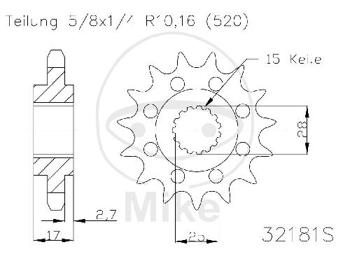 JT Ritzel RAC 15Z Teilung 52 JT Sprockets JTF748.15