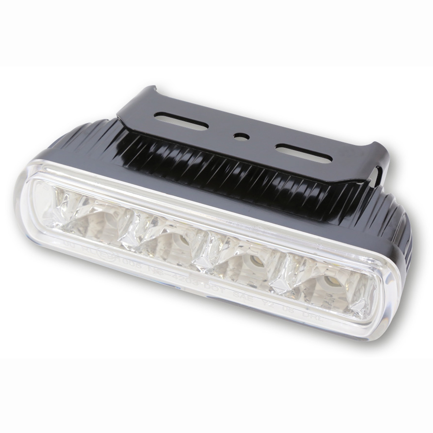 LED-Tagfahrlicht mit 4 LEDs rechteckig Aluminium schwarz
