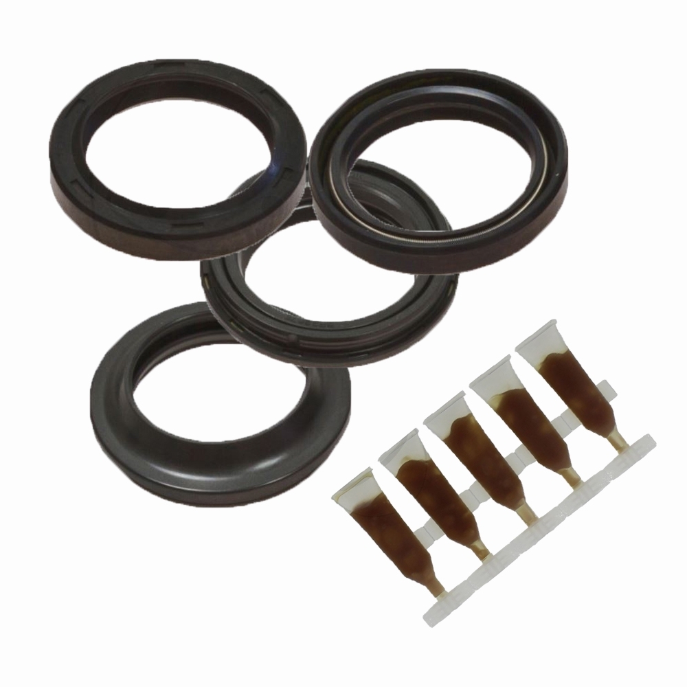 FSD-066R Gabelsimmerringe Satz 37x49x8/9.5 mm + Staubkappe + Gabelfett 25ml