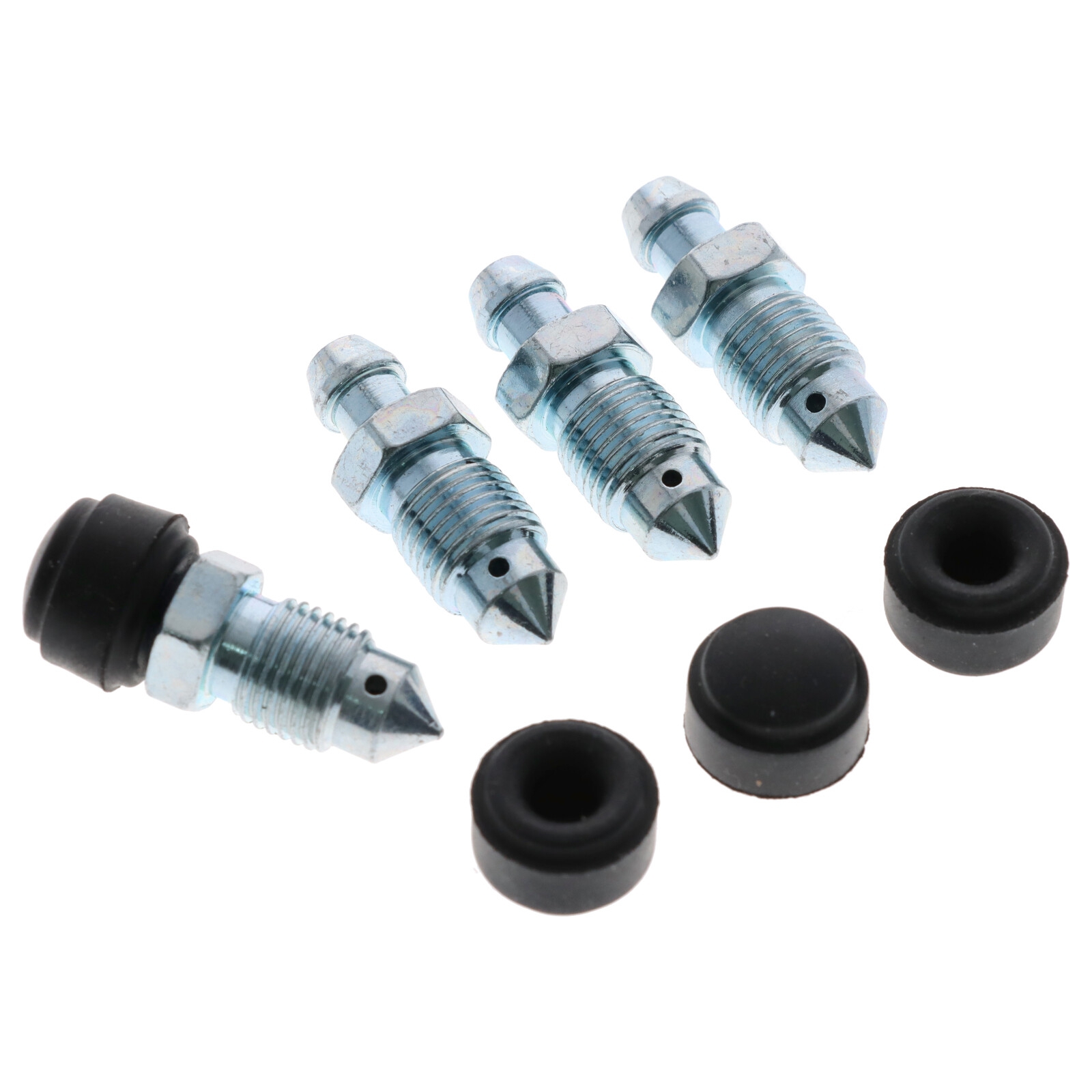 4x Quick Brake 0039-4 Bremssattel Entlüfterschraube Entlüftungsventil M10x1x30 mm mit Kappen