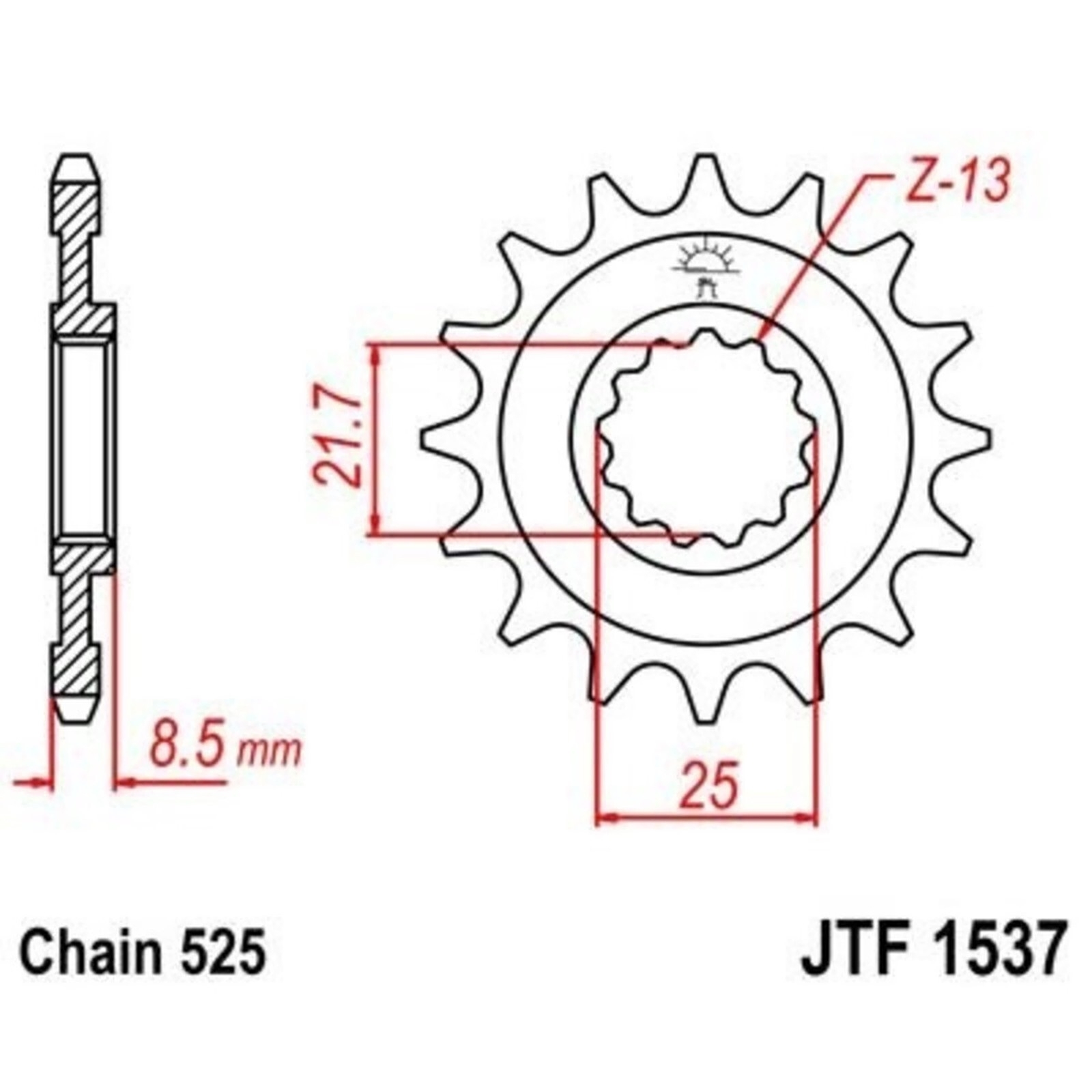 JT Ritzel 15Z Teilung 525 JT Sprockets JTF1537.15RB