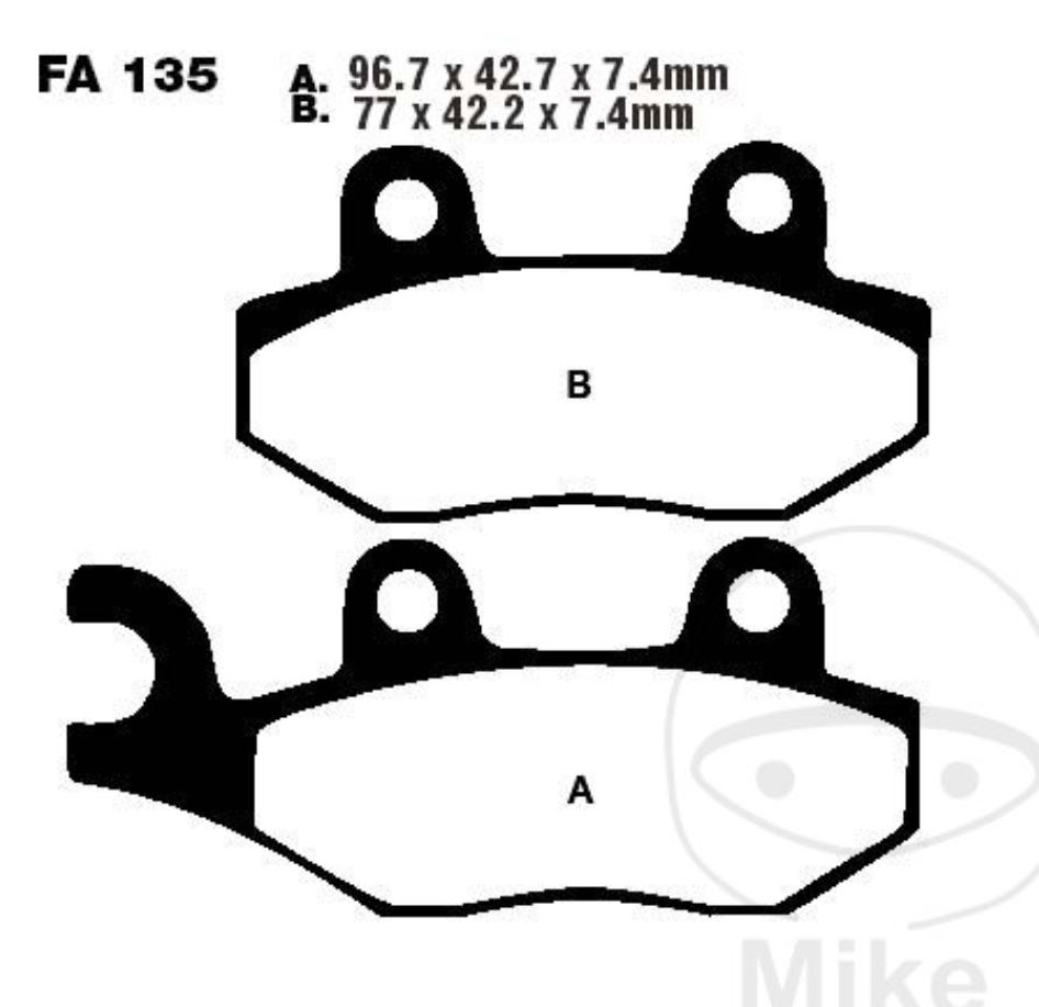 EBC Bremsbelagsatz für Husqvarna CR 125 250 360 TC610 TE350 TE610 WR125 WR250 WR360 vorne+hinten
