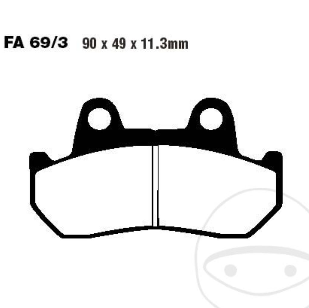 Bremsbeläge FA69/3 für Honda CBR 600 CBX VT VFR 750 VF 1000 1100 GL 1200 1500