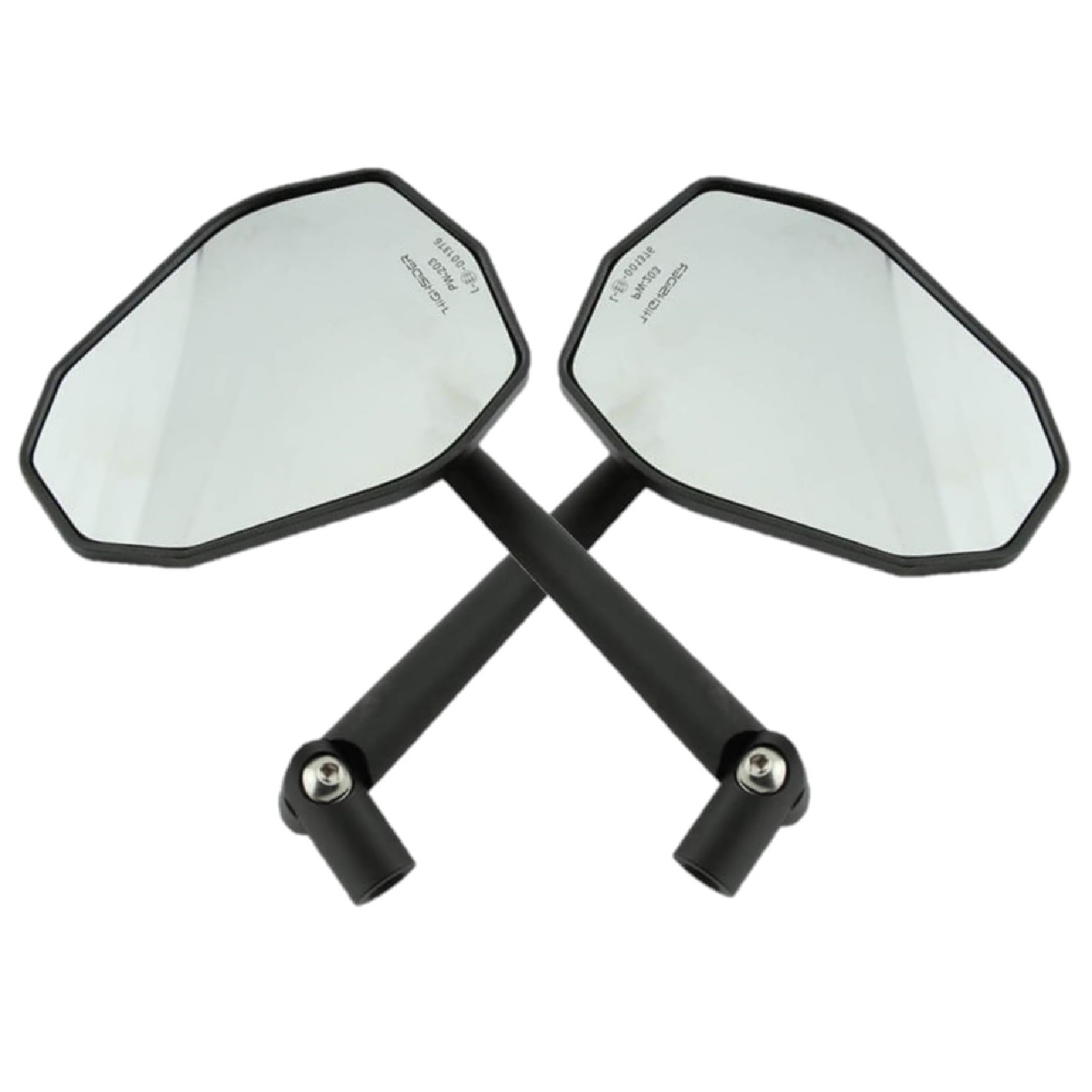 Spiegelpaar universell für viele Fahrzeuge aus Aluminium in schwarz mit M10 Gewinde Beidseitig montierbar