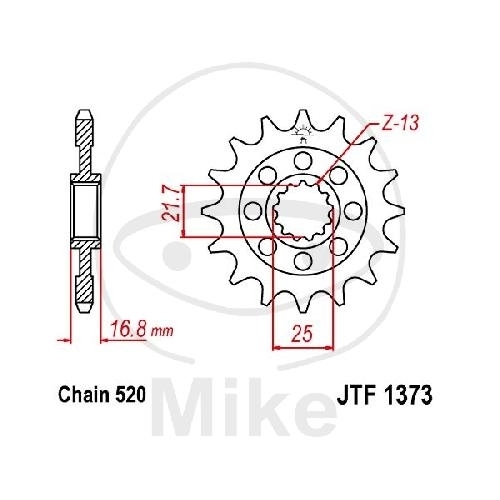 JT Ritzel RAC 17Z Teilung 520 JTF1373.17