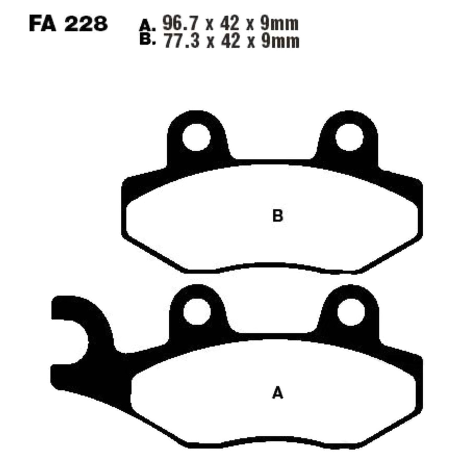 EBC FA228HH Bremsbeläge für Aprilia Benelli Daelim Honda Kawasaki MZ/MUZ Keeway Kymco Peugeot