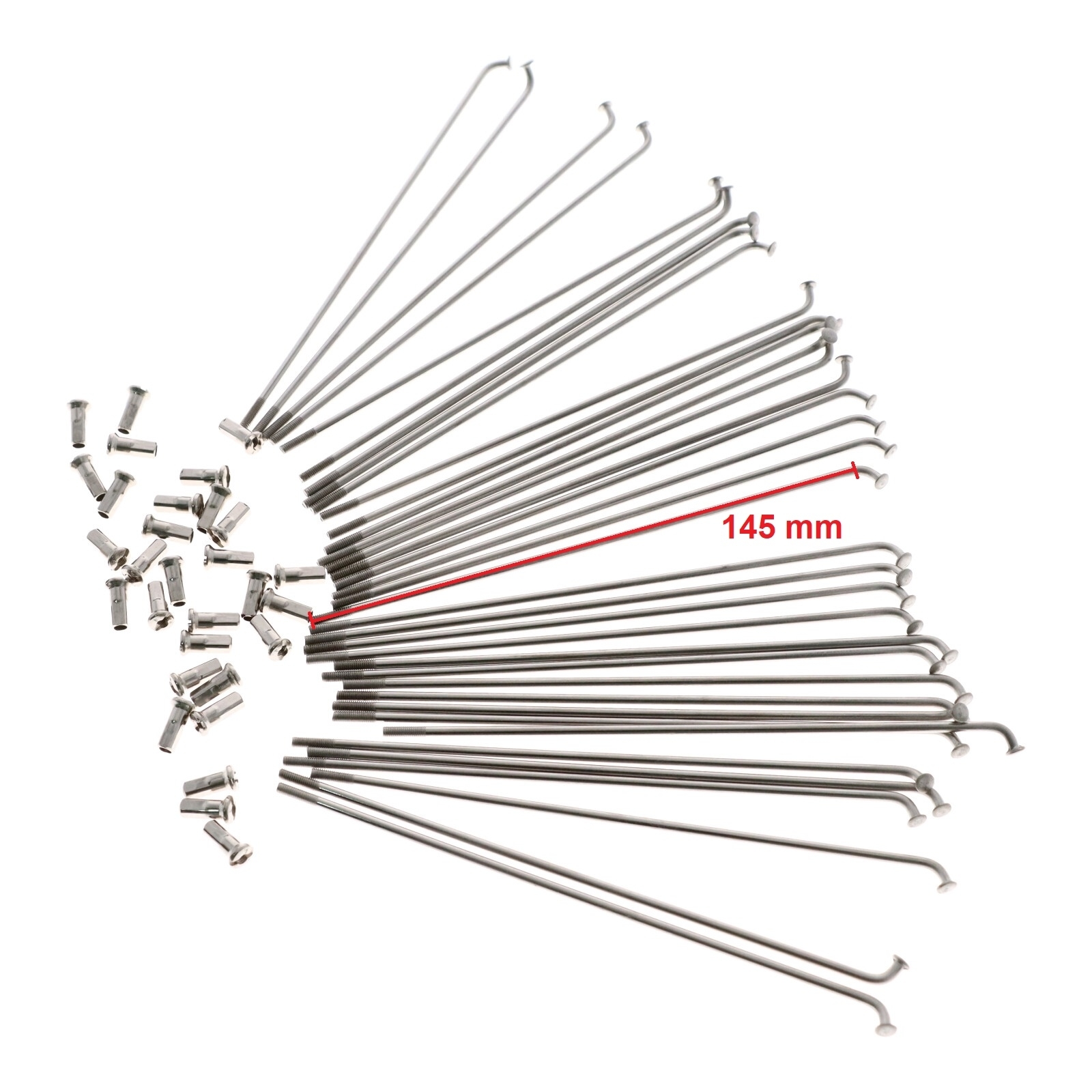 36x Speichen 145 mm Nippel verchromt für Jawa 50 21 20 Mustang 23P Speichensatz