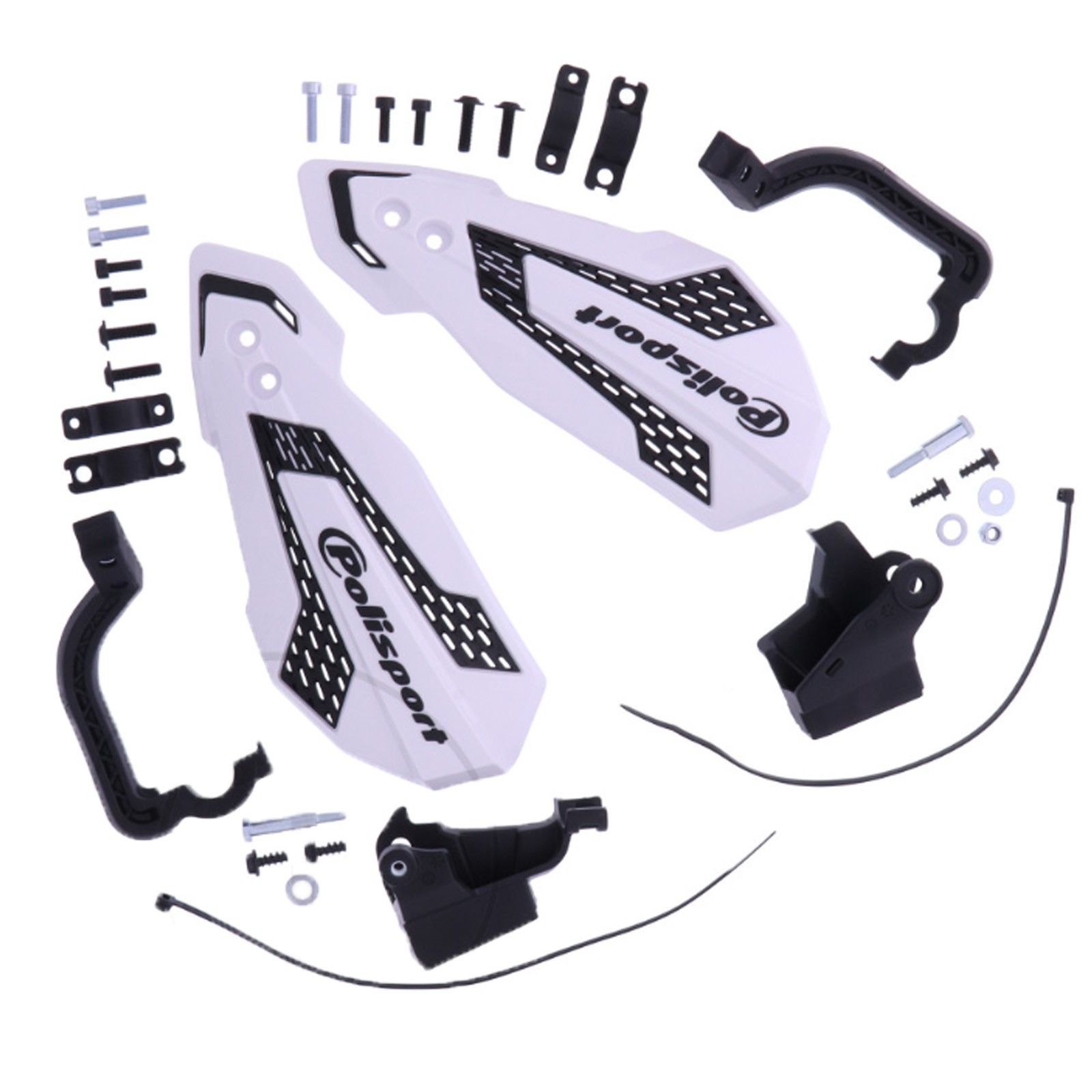 Polisport 8308200061 MX FLOW Handprotektoren Paar weiss für Rieju MR 250 MR 350 Enduro 2T