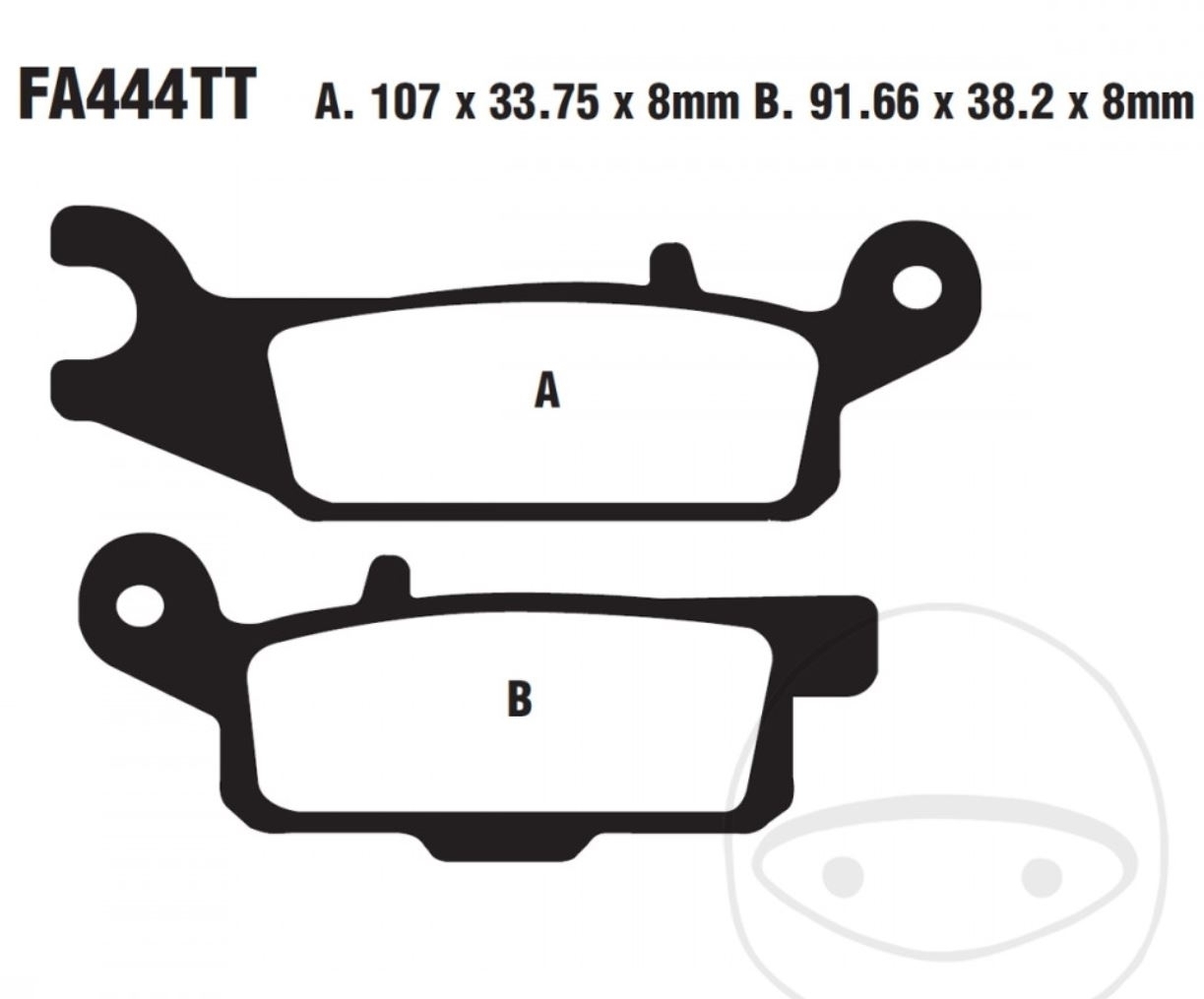 Bremsbeläge FA444TT für Yamaha YFM 250 550 700 RX FWAD FWA RA RY RZ RSEY RB RD