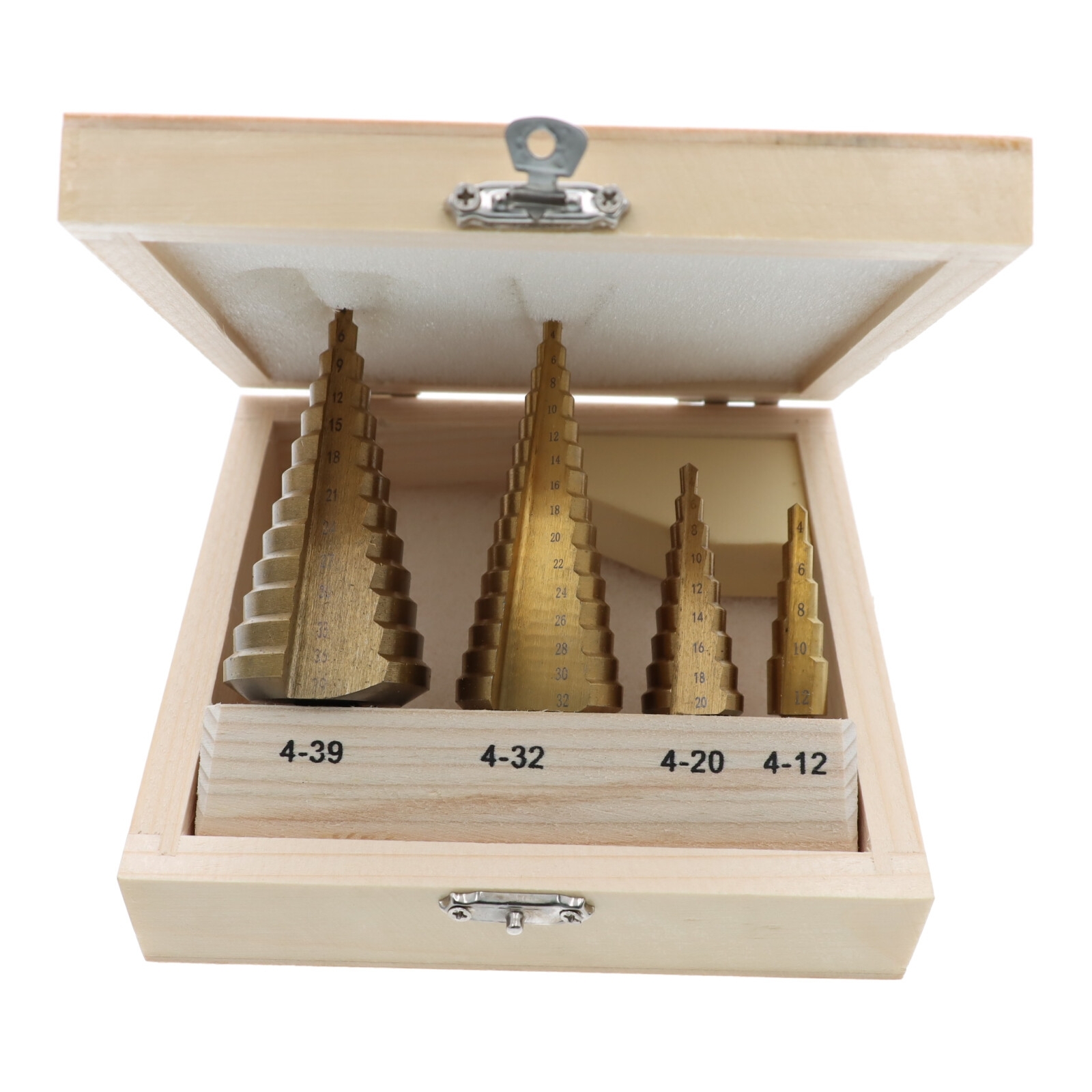 4x HSS Stufenbohrer Kegelbohrer Set 4-12/20/32/39 mm Schälbohrer Konusbohrer Blechbohrer