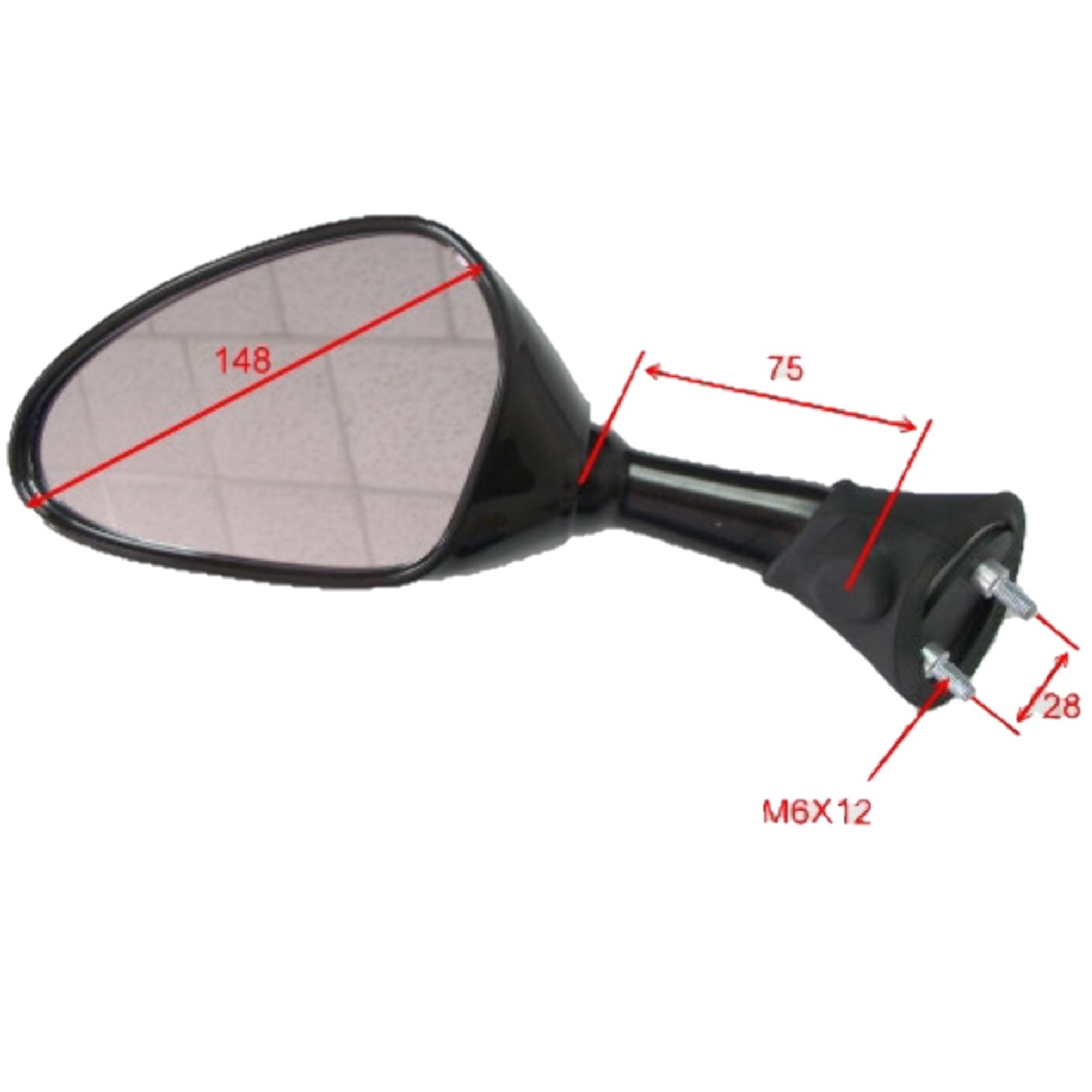 Verkleidungsspiegel Paar für Honda VTR 1000 F 1997-2004 aus Kunststoff in schwarz e-geprüft