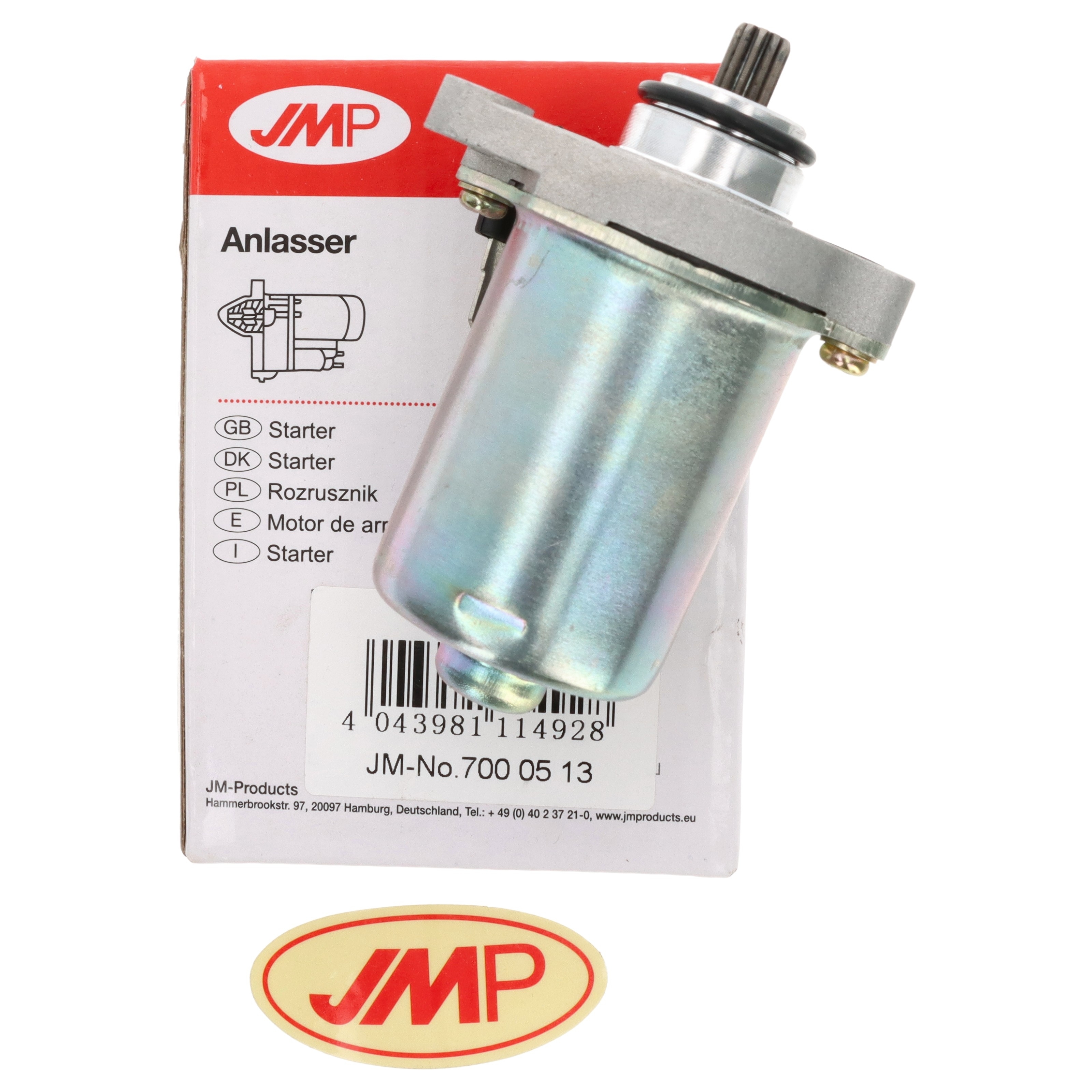 JMP Anlasser MQD405-anticlock für Piaggio Zip Free Vespa LX ET2 Peugeot Gilera Derbi Kymco