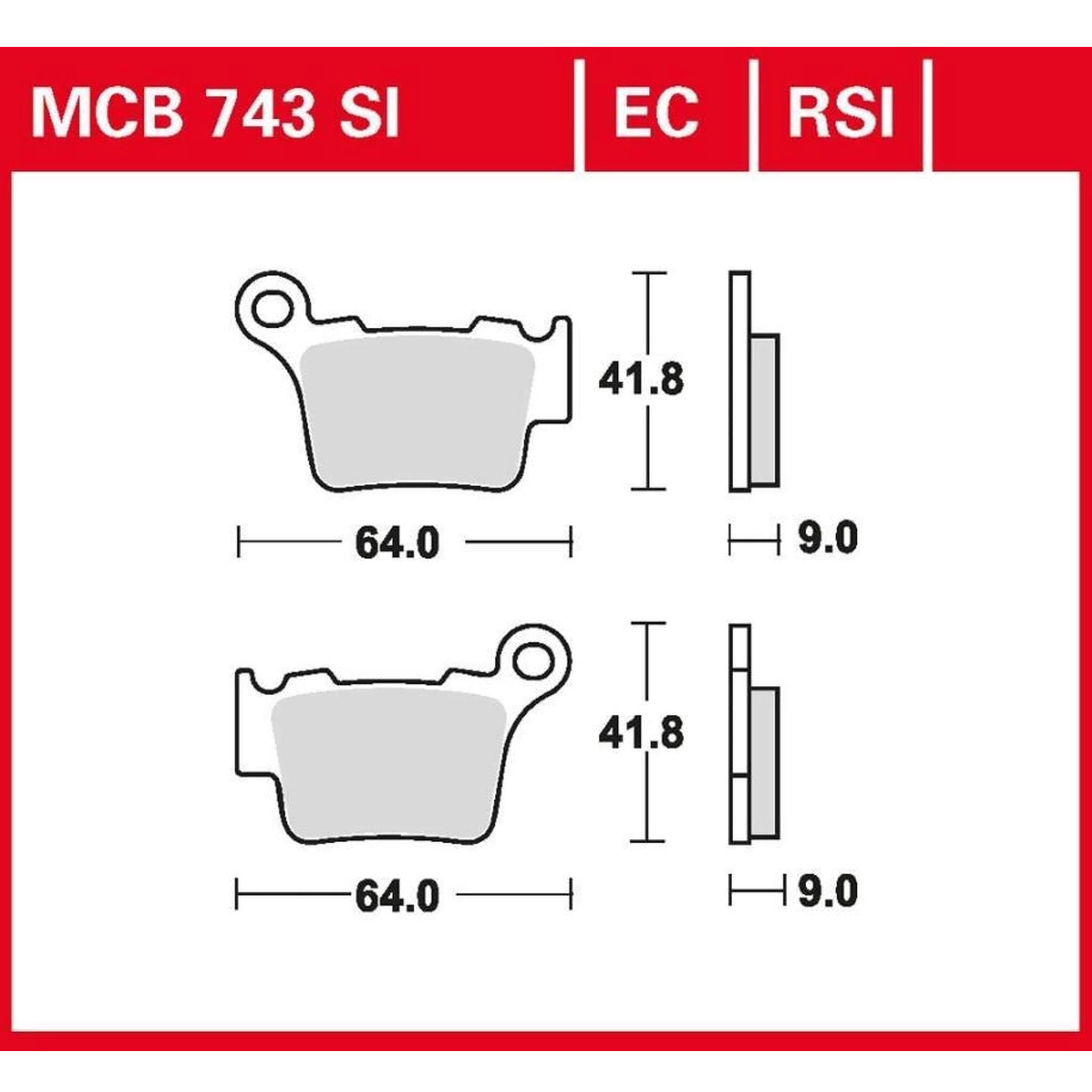 TRW MCB743EC Bremsbeläge hinten für KTM EXC SX 125 150 250 450 525 SX-F EXC-F