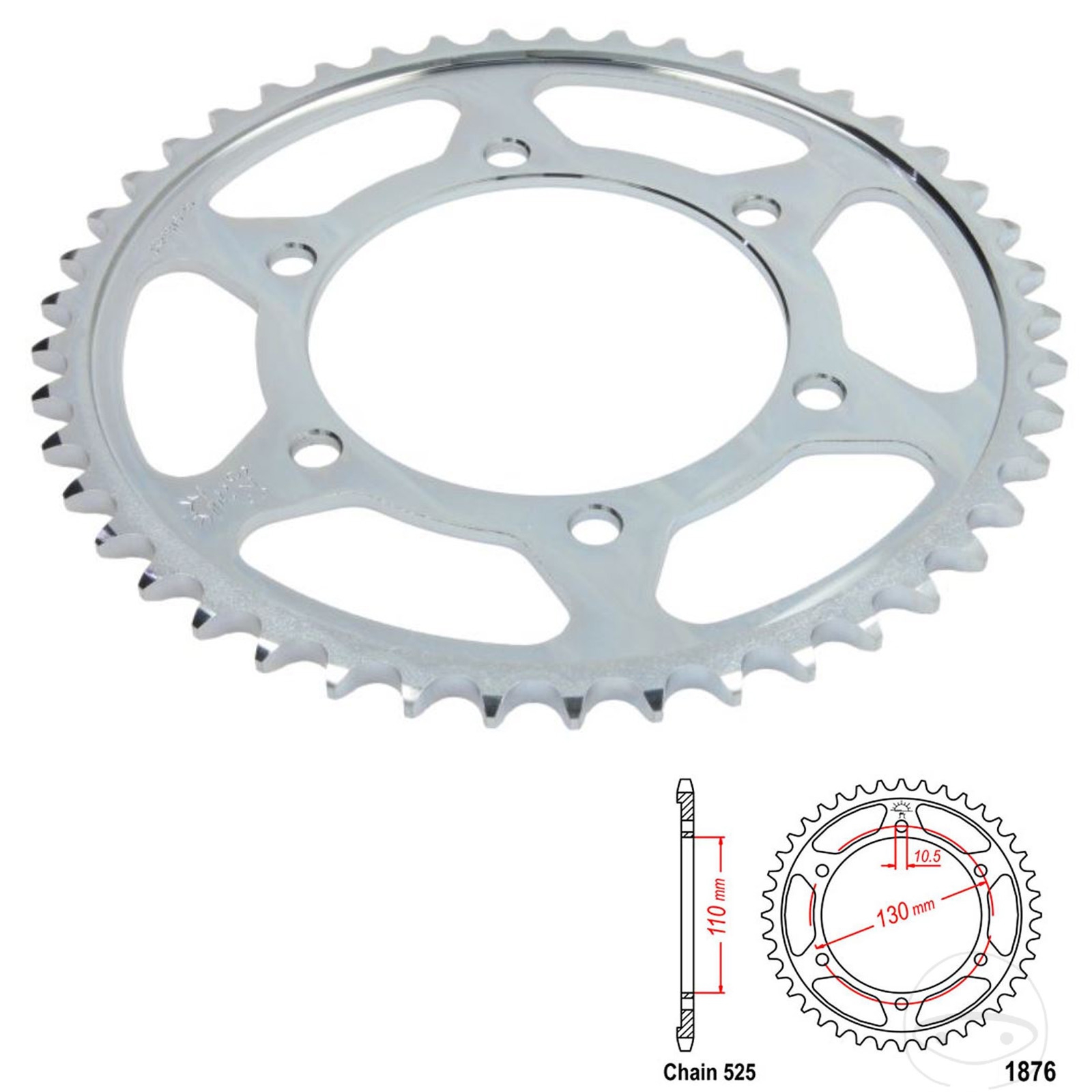 JT Kettenrad Ritzel hinten für Suzuki GSX-R Yamaha YZF-R6 MT-09 MT-07 45Z 525 Teilung
