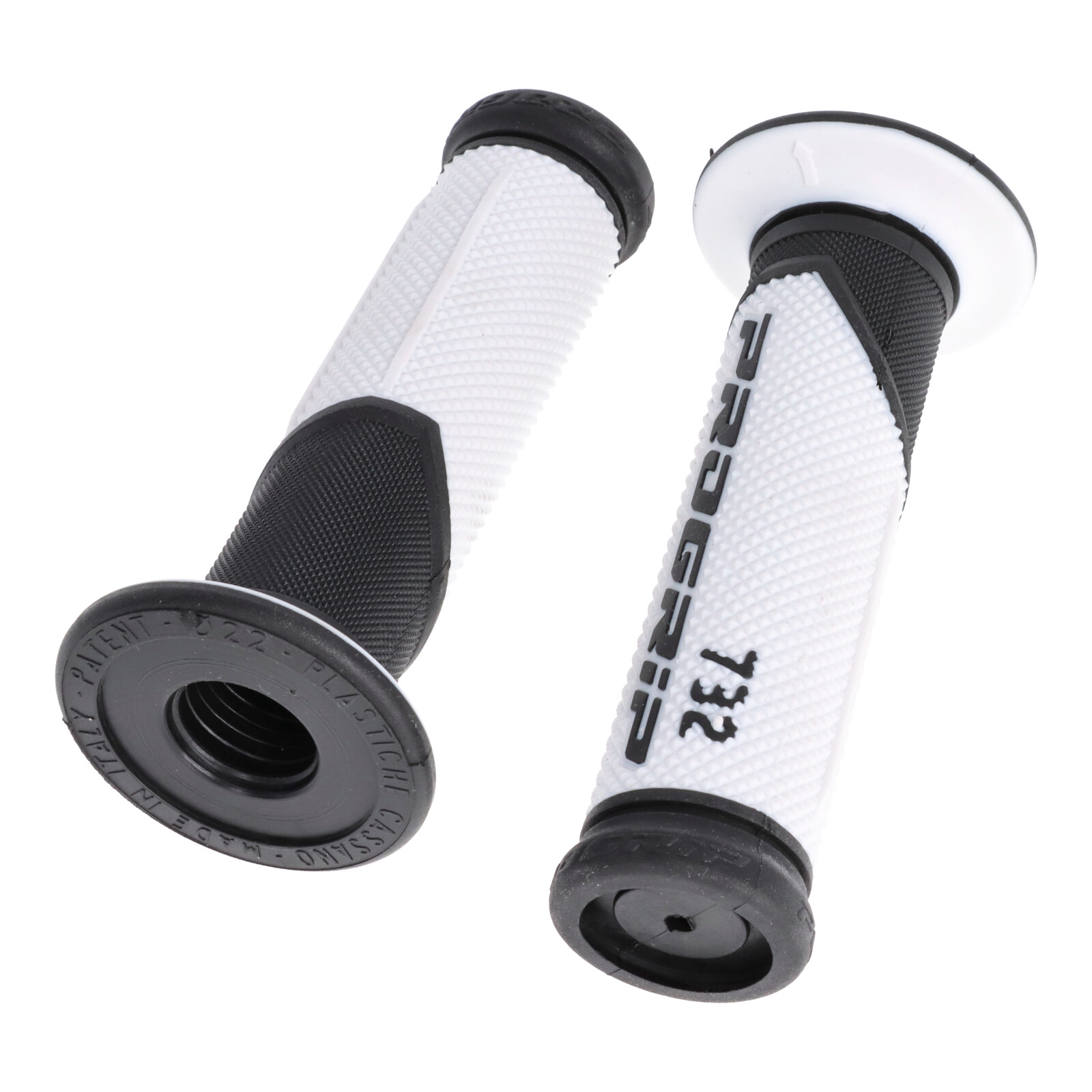 Progrip PA073200NE01-126 Griffe Griffgummi Schwarz-Weiß Motorrad Roller Bike Enduro Motocross