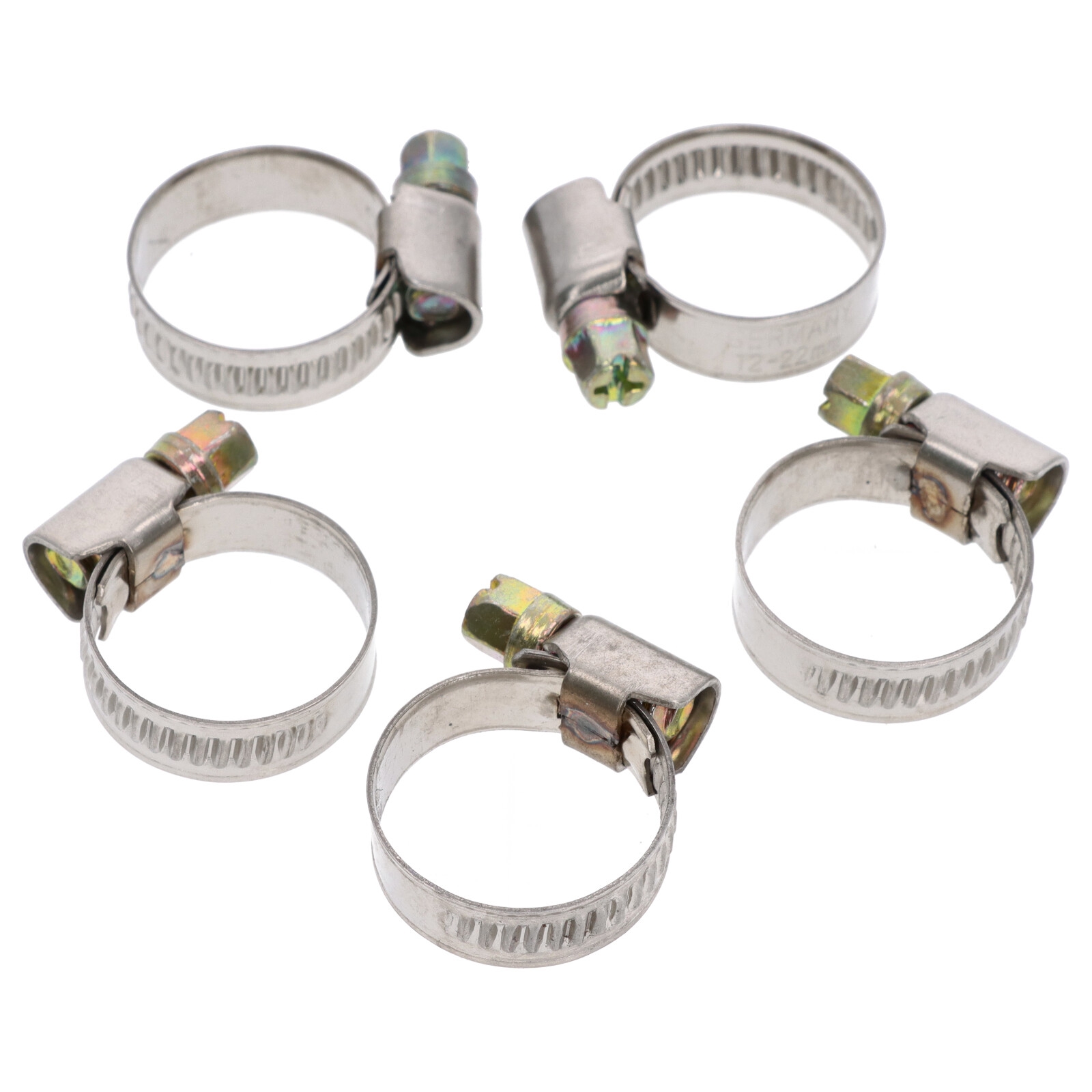 5x Schlauchklemme Spannbereich 12-20mm 9mm Rohrschelle Binder Schlauch W2 DIN3017