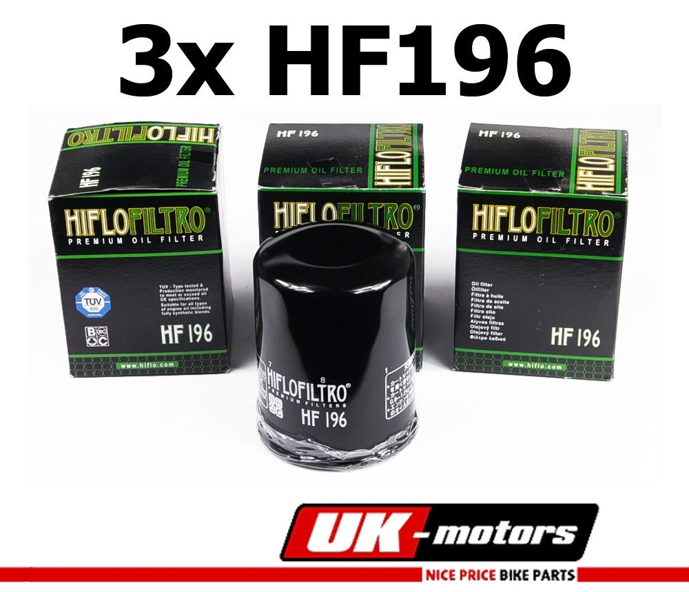 3x Hiflo Ölfilter Oil Filter HF196 für Polaris Sportsman 700