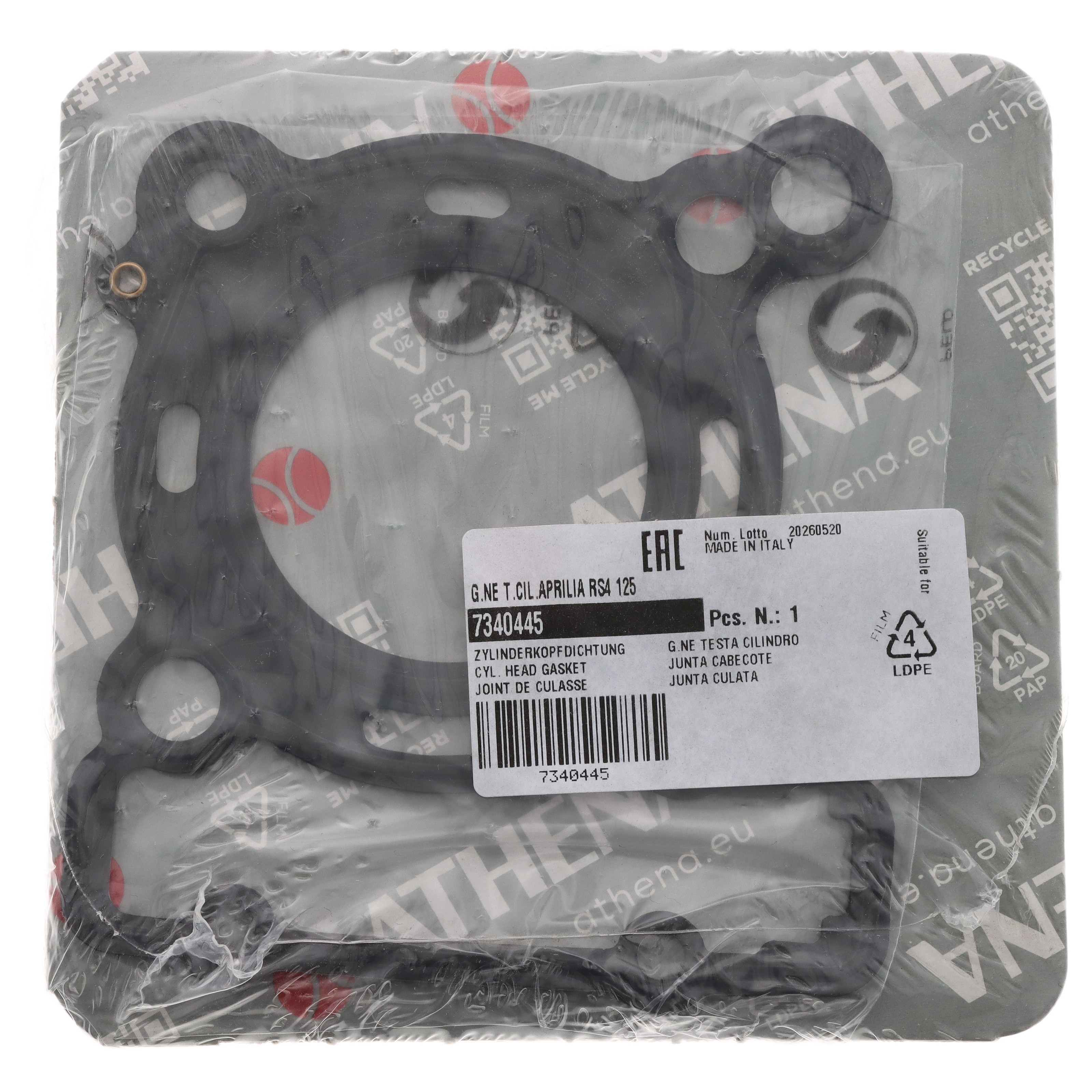 Zylinderkopfdichtung S410010001018 für Derbi Mulhacen GPR Senda 125 Aprilia RS4 Scarabeo