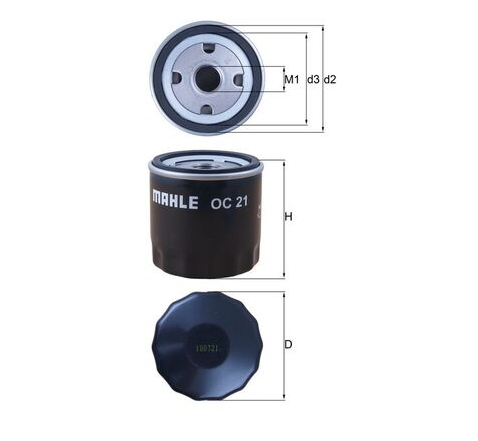 Mahle OC21 Ölfilter Abschraubfilter Außendurchmesser 78 mm Höhe 77.5 mm