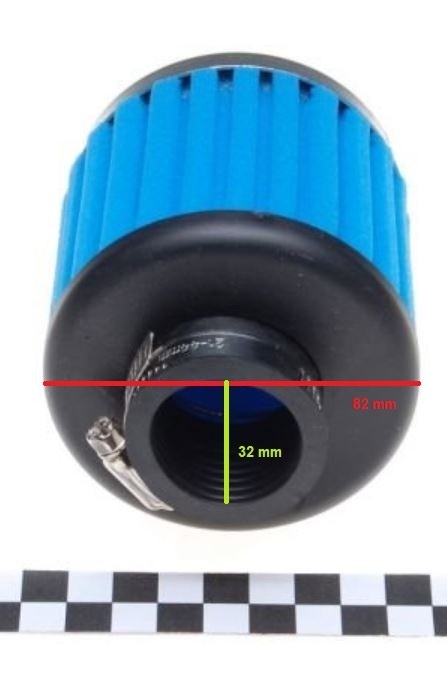 Tuning Sportluftfilter Luftfilter lang blau 32 mm Sport Universal Air filter
