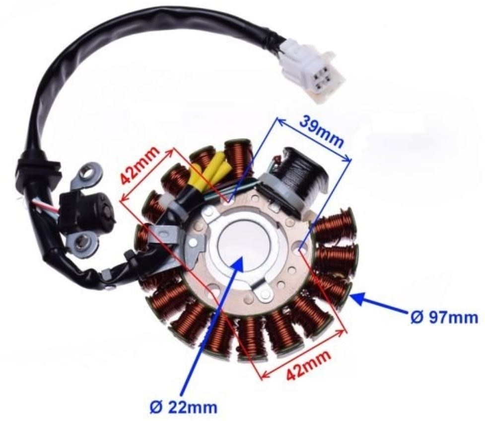 Lichtmaschinen Stator für 125ccm Yamaha Majesty 98-09 Teos Maxster MBK Skyliner