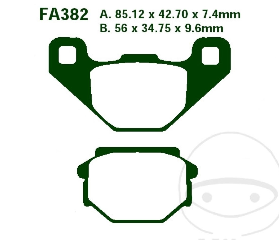 EBC Bremsbeläge FA382 hinten für Aprilia Tuareg RX MX 125 Pegaso 600 Gilera Sachs