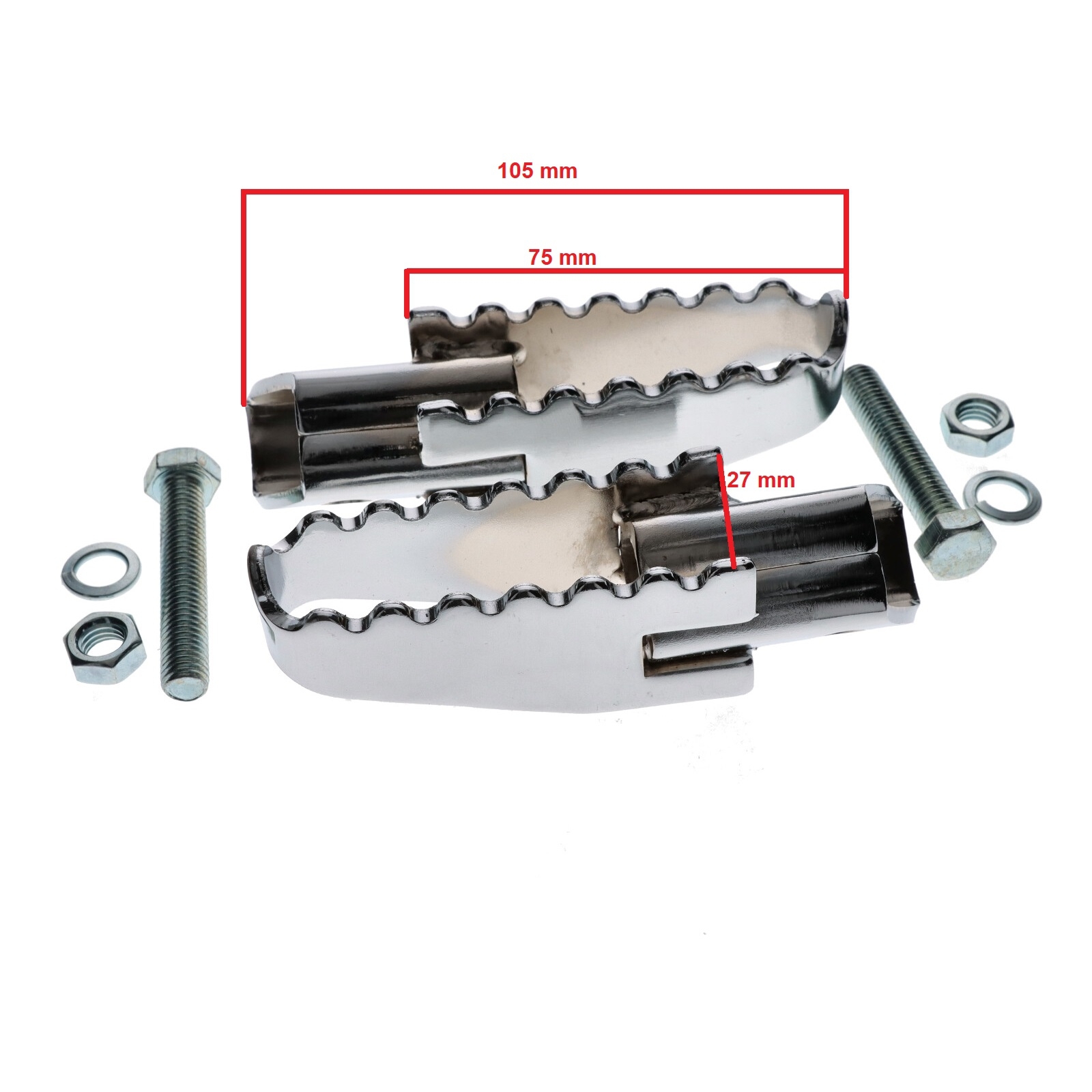 Fußrasten Satz Metall Krallenrasten chrom für Motorrad Cross Offroad Enduro Motocross