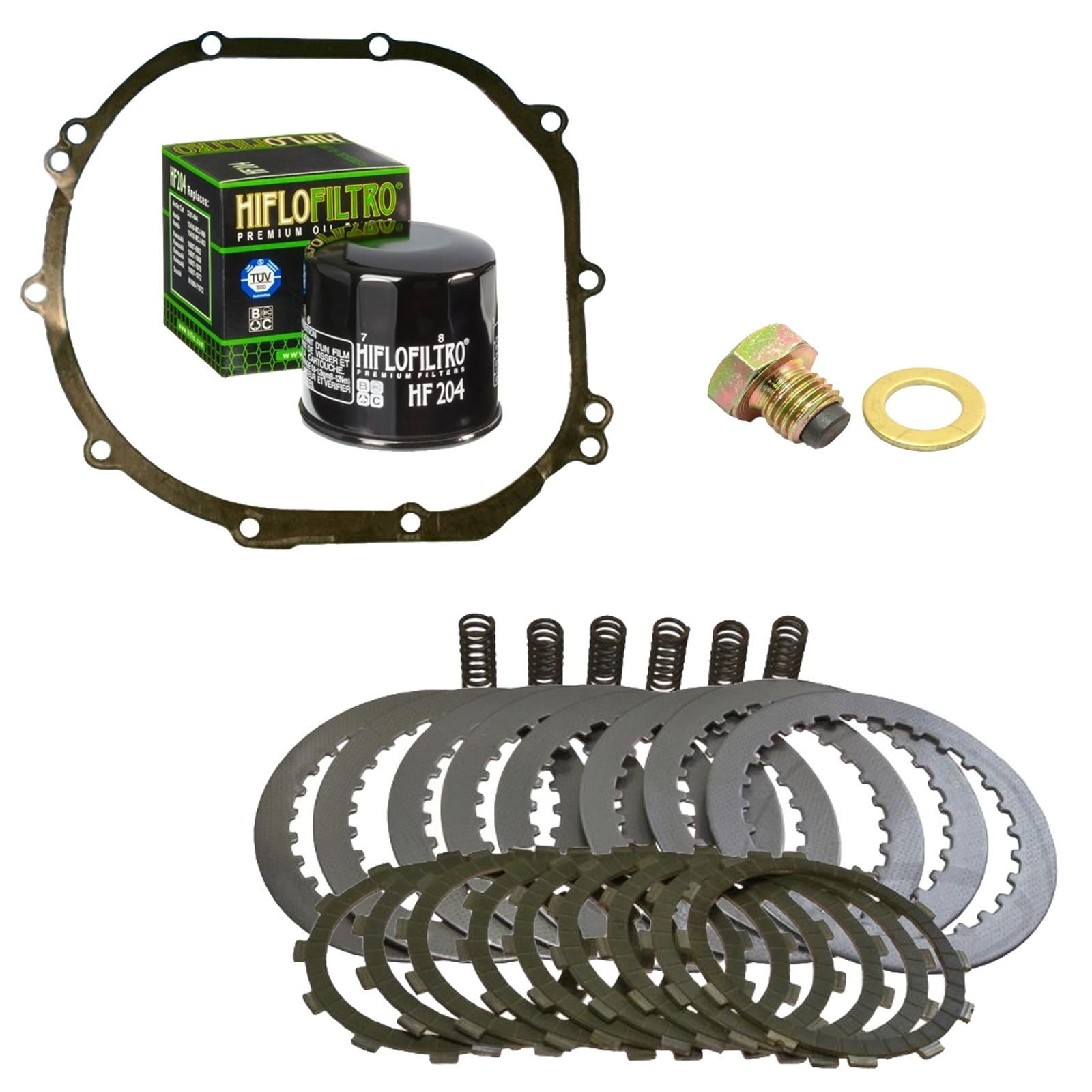 Kupplung für Kawasaki ZX-6R J A B Ninja 2000-04 Reparatursatz +Dichtung +Ölfilter +Ablasschraube