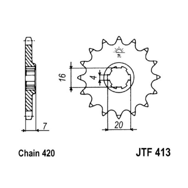 JT Ritzel 11 Zähne Teilung 420  / 413.11