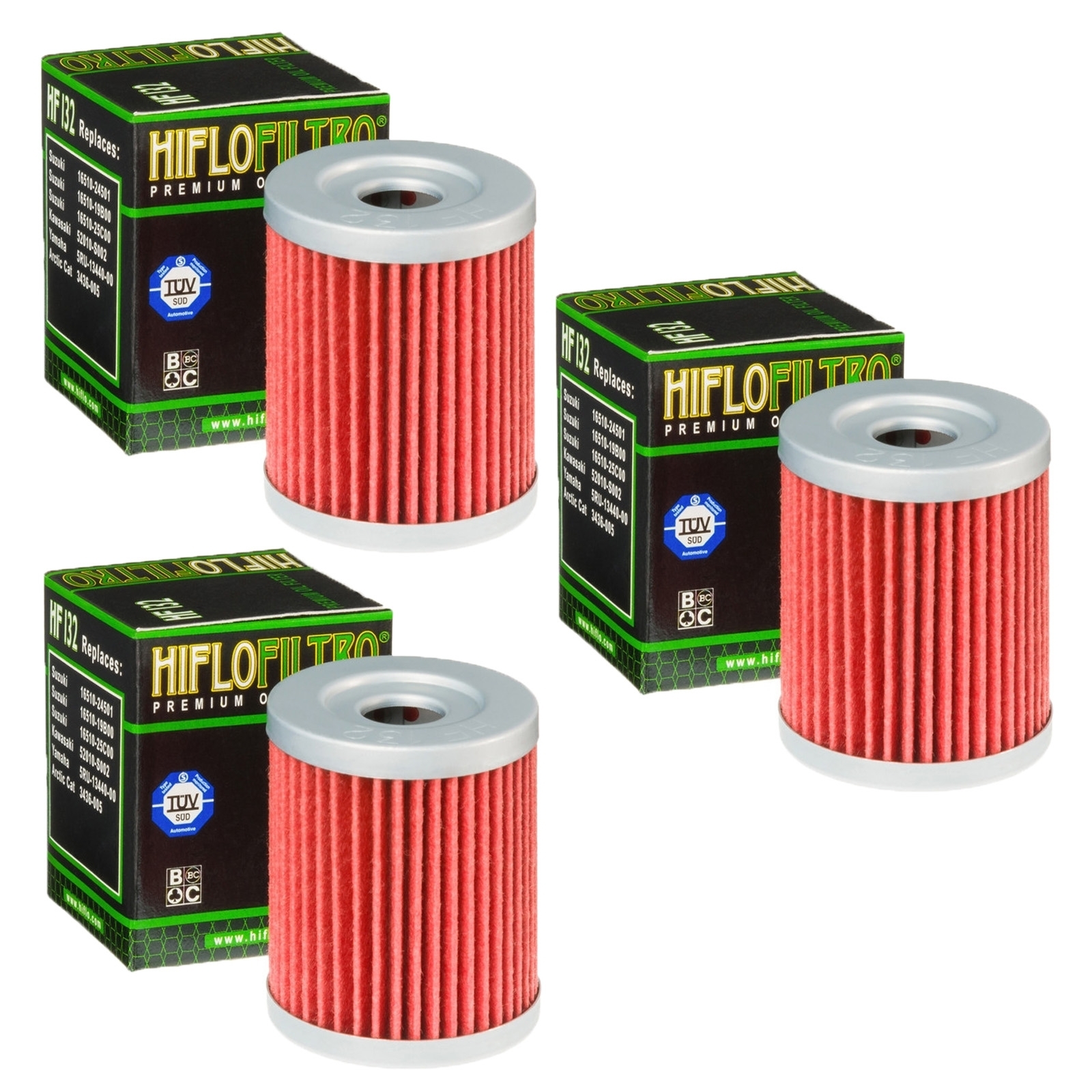 3x Hiflo HF132 Ölfilter für Beta Alp Urban Suzuki AN DR RV Yamaha YP 400 Arctic Textron CF Moto