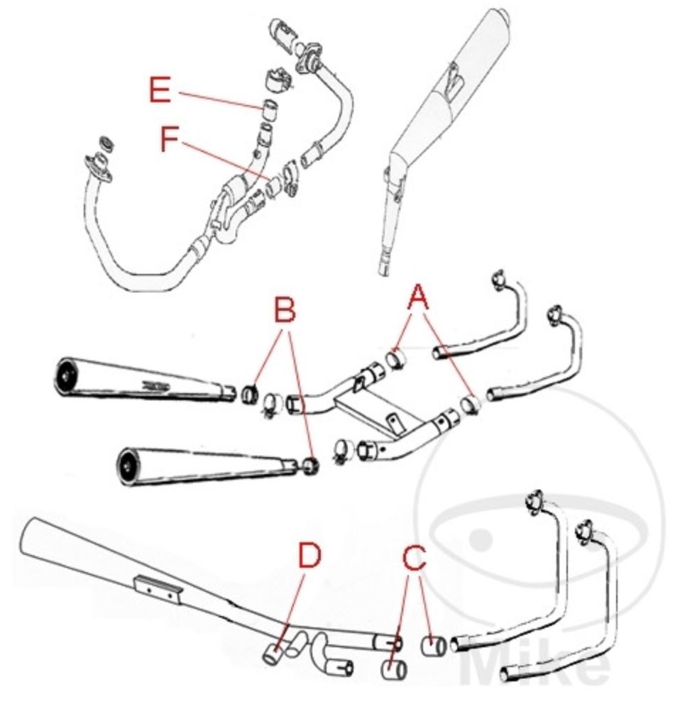 Auspuff Verbindungsdichtung S410250012010 für Kawasaki BJ GPZ GT KLX Z ZR ZX Moto Guzzi V7 V9