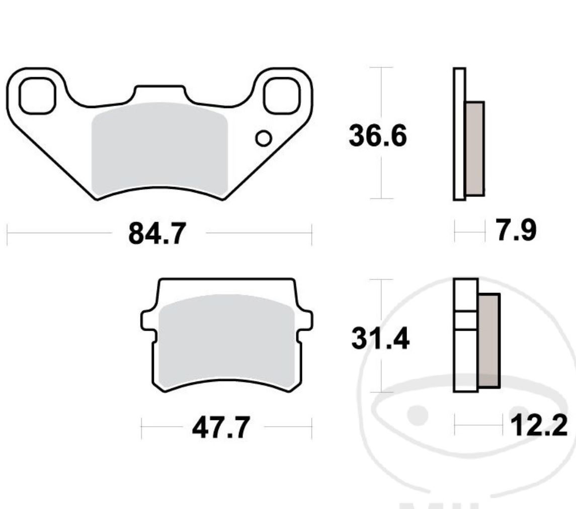 TRW MCB807 Bremsbeläge für Adly Herchee Sport 300 Motorhispania MH10 KN2 RYZ Duna