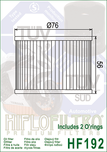 Hiflo HF192 Ölfilter für Triumph Daytona Sprint Trophy Thunderbird Tiger mit Ölfilter-Gehäusedichtung
