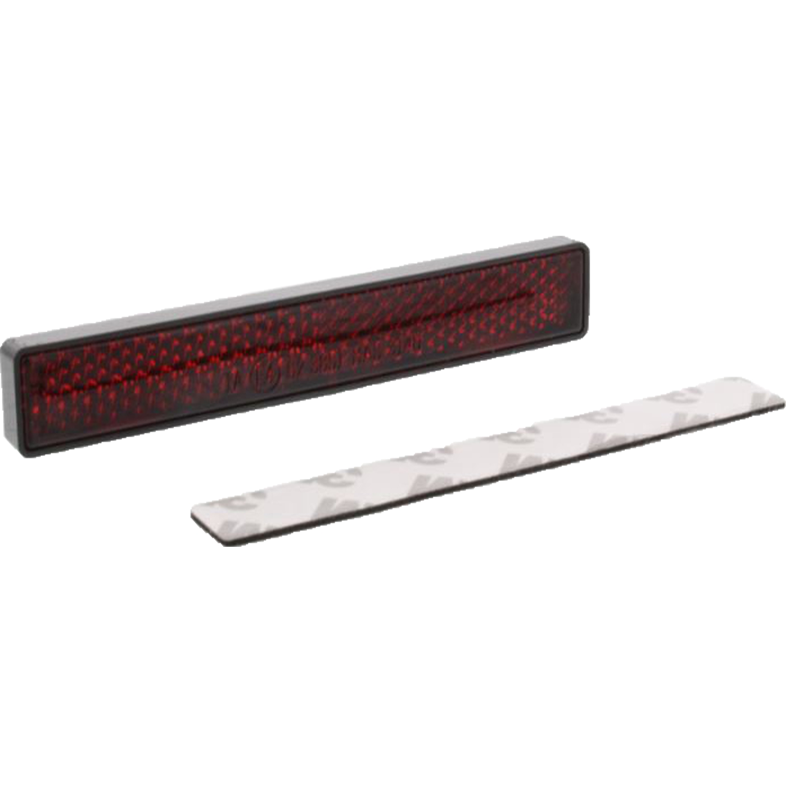 JMP Roter Rückstrahler eckig mit Klebestreifen E-geprüft, 102x15 mm für Motorrad Roller Quad