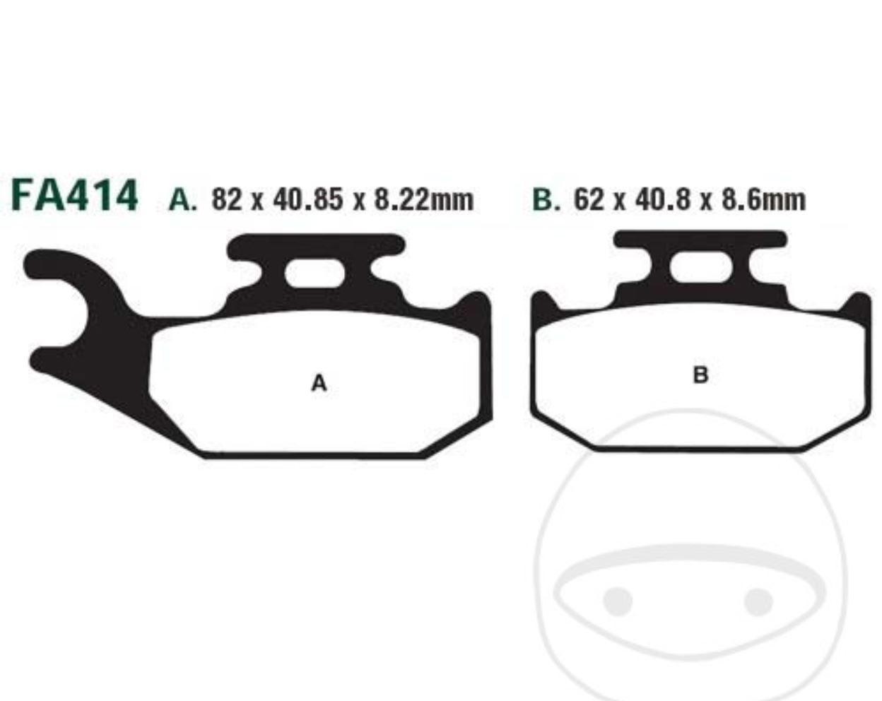 EBC Bremsbeläge FA414R für Suzuki LT-A LT-F 400 500 700 V X XP FS