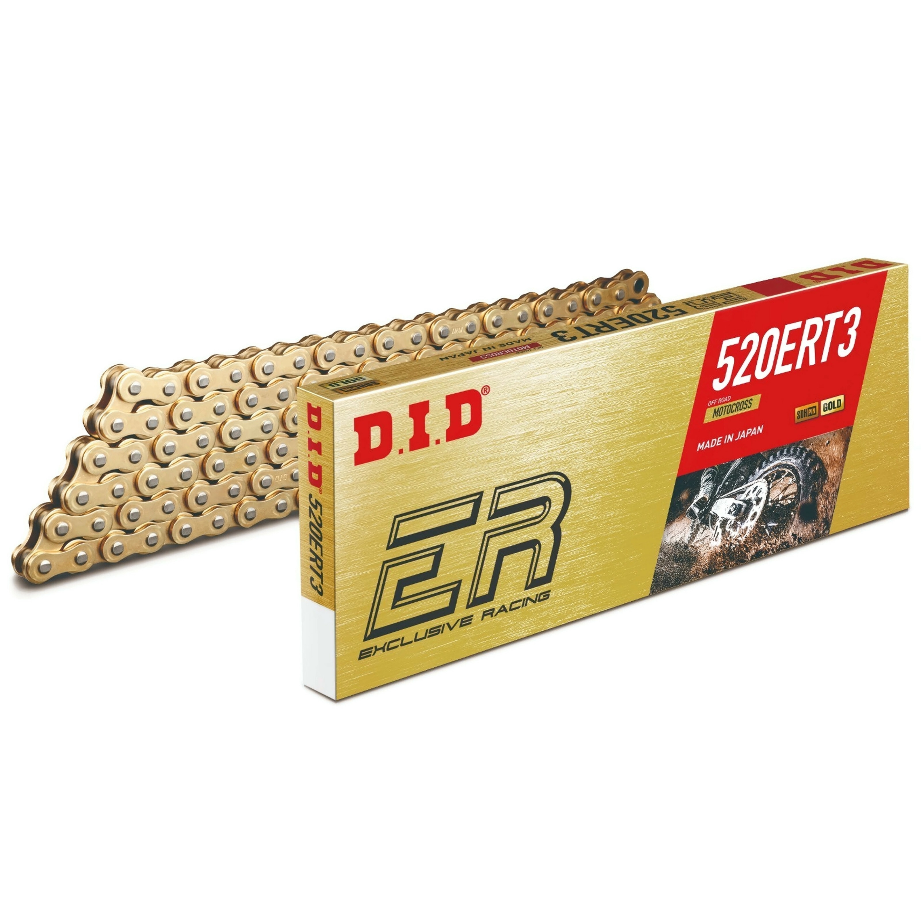 DID Standard-Kette ERT3 gold / gold 520 Teilung 118 Glieder offen mit Clipschloss