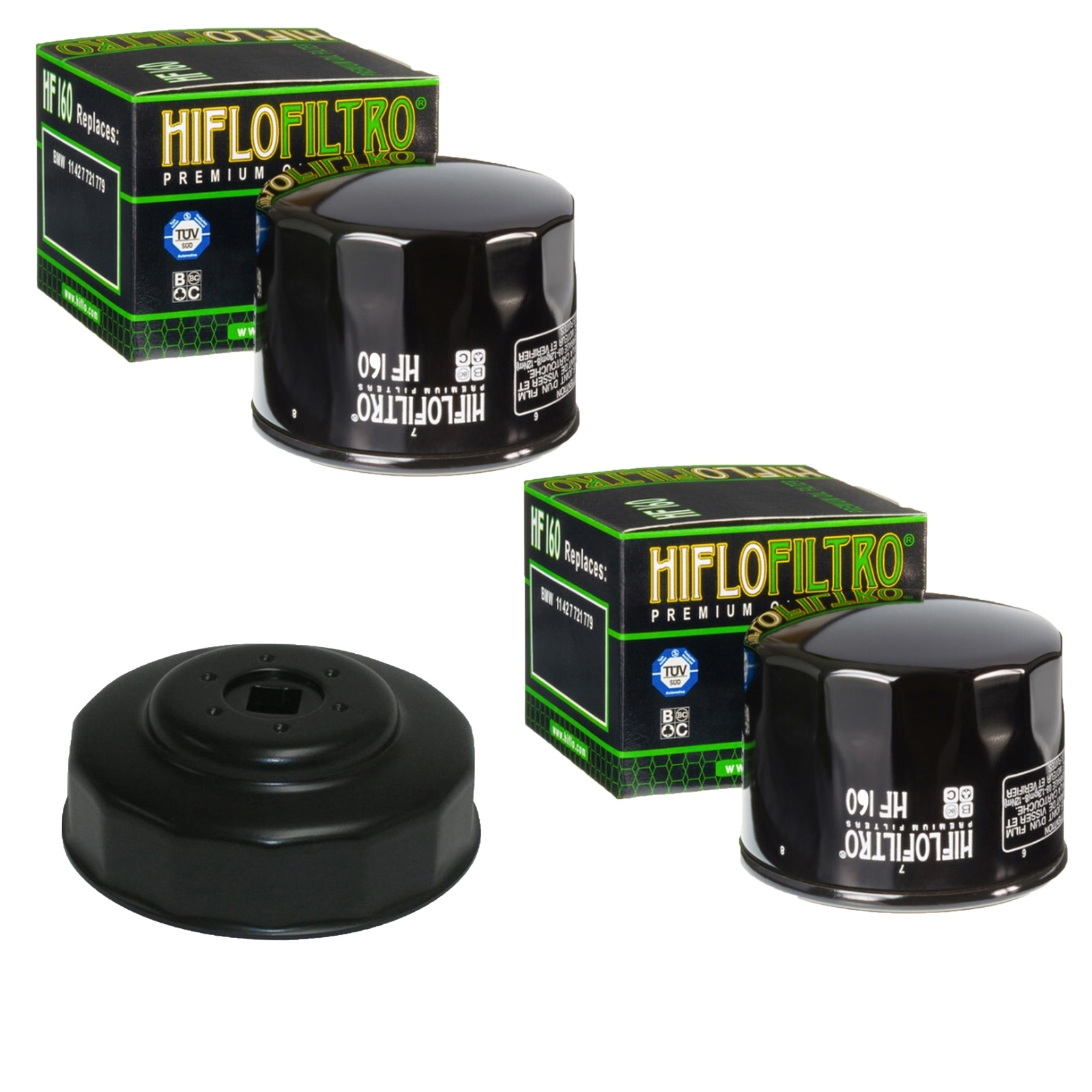 2x Ölfilter für BMW F650 F700 F750 F800 HP4 K1200 K1300 R1200 S1000 +Ölfilterschlüssel