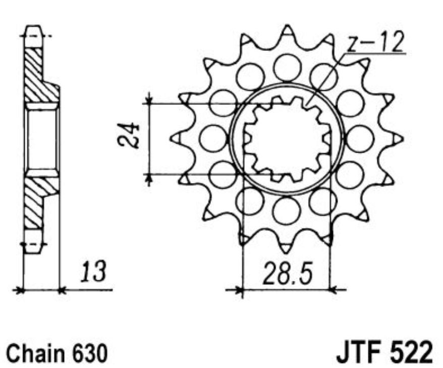 JT Ritzel 16Z Teilung 630 JT Sprockets JTF522.16