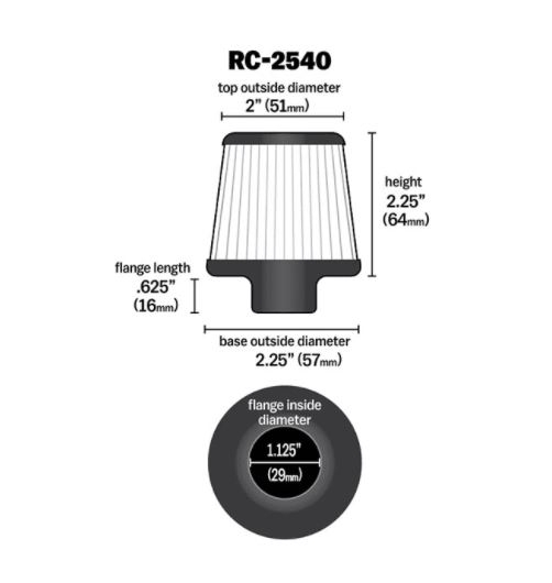 K&N Universal Luftfilter RC-2540