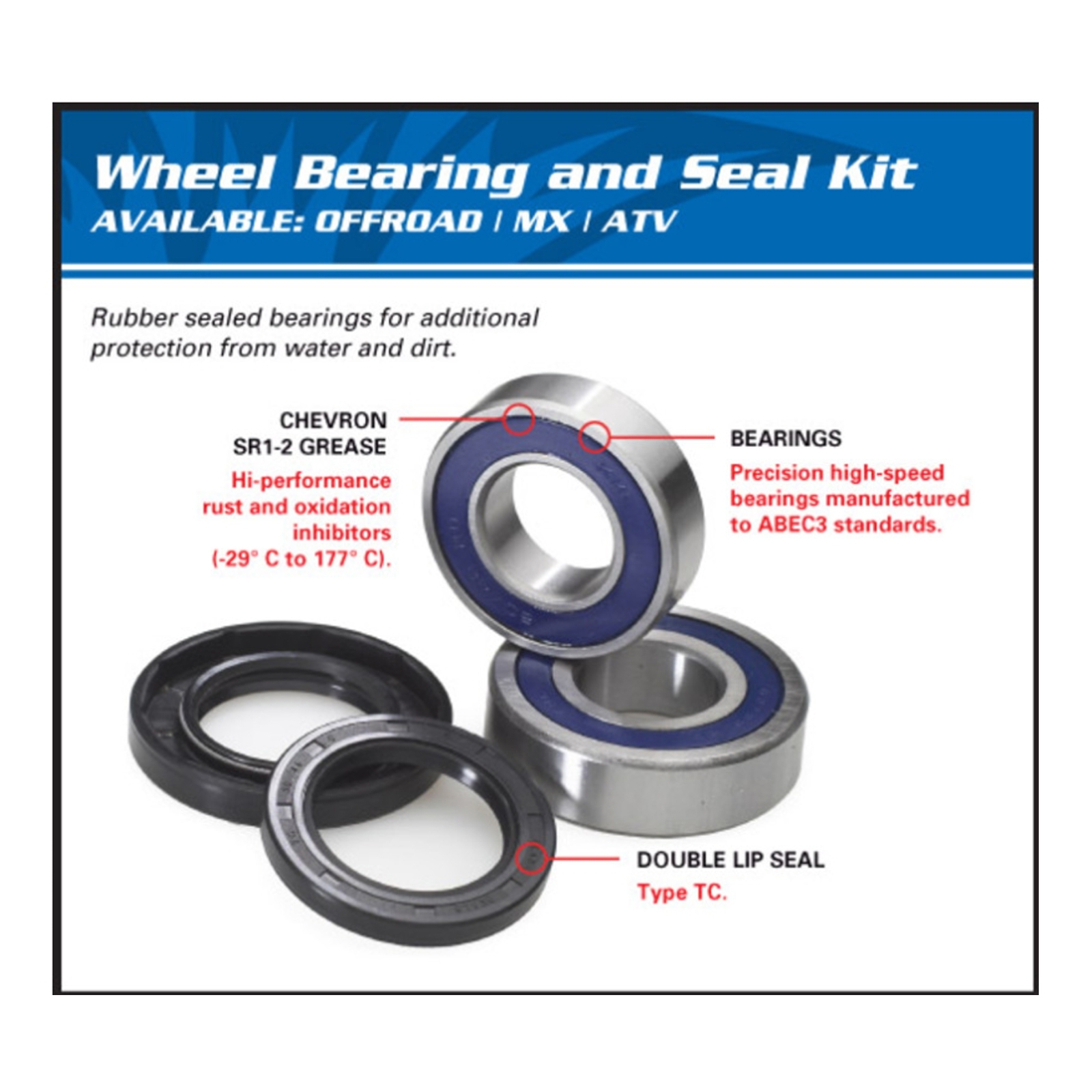 All Balls Racing 25-1564 Radlager Satz vorne für KTM SX Quad 2WD 450 2009-11 505 2009-13
