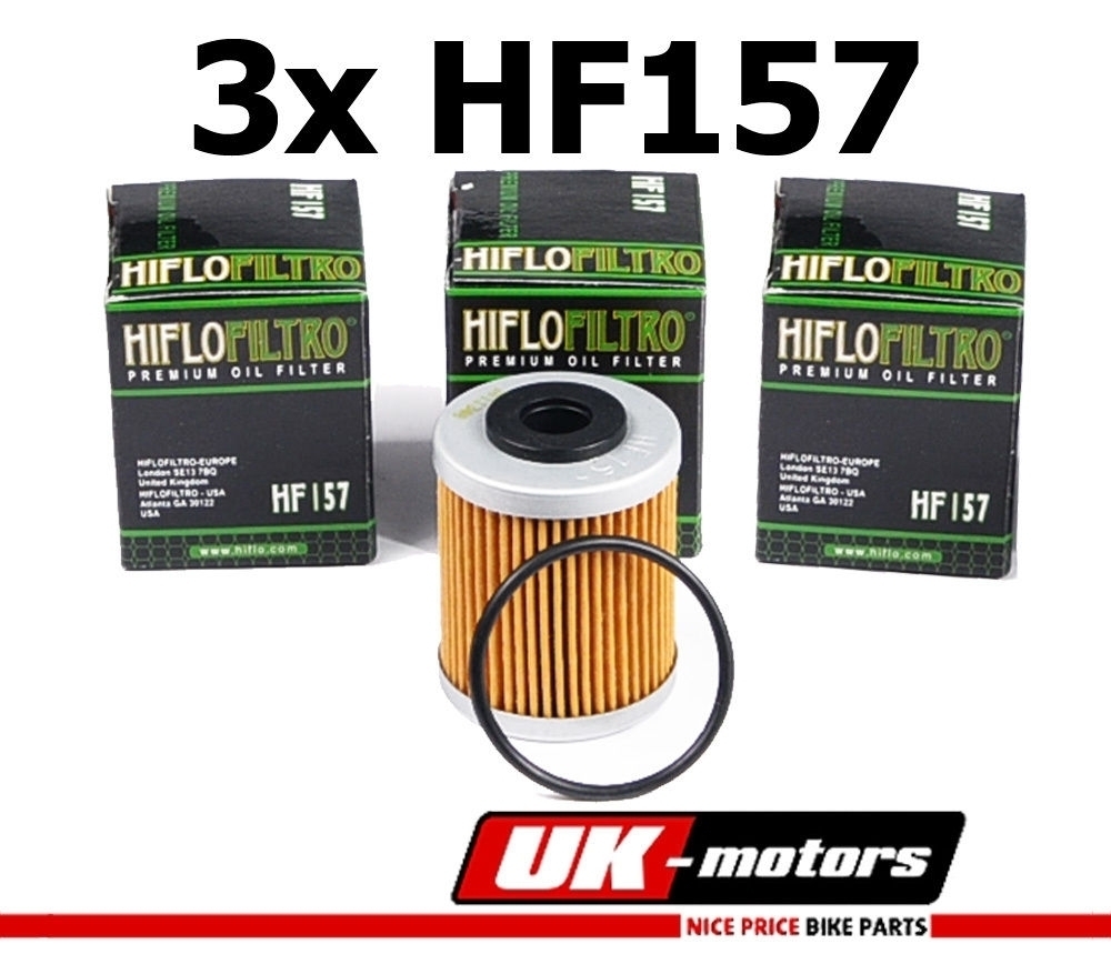 3x Hiflo HF157 Ölfilter für KTM Duke Enduro 690 EXC SX SMR XC Quad Beta RR Enduro