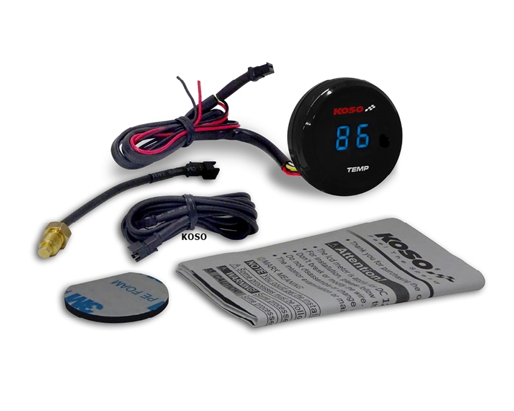 KOSO Thermometer für Öl- oder Wassertemperaturanzeige,0-120° C,Temperaturwarnung