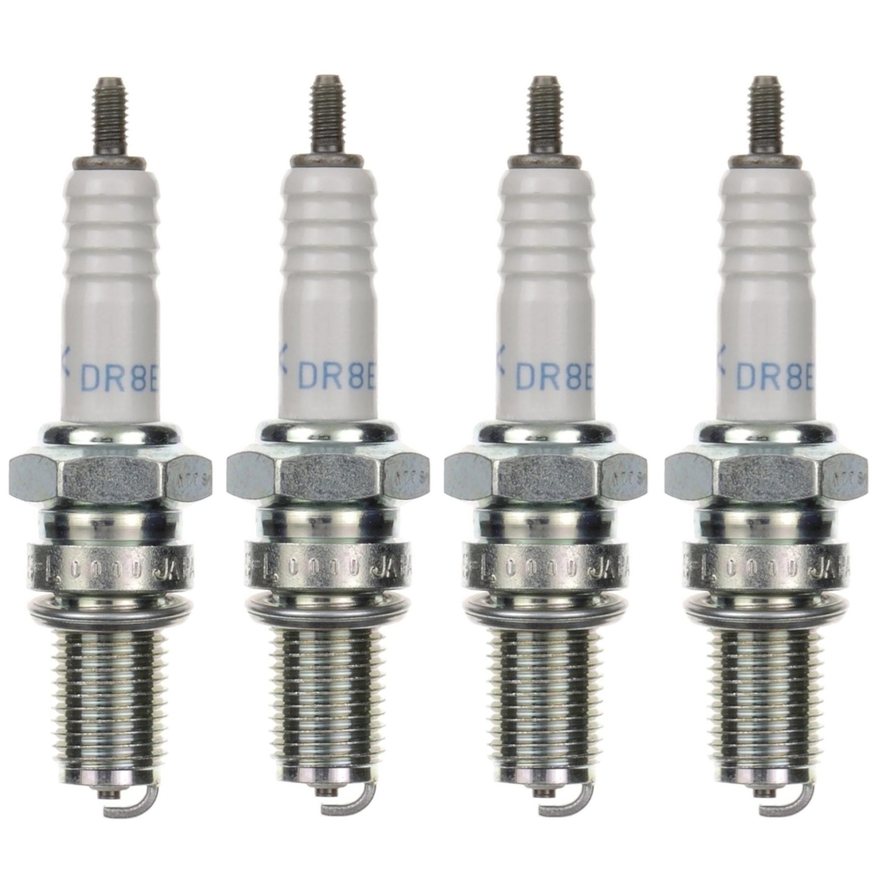 4x NGK DR8ES-L 2923 Zündkerzen für Honda CB CBX XL Suzuki DR GS GSX Yamaha FZ FZX XJ