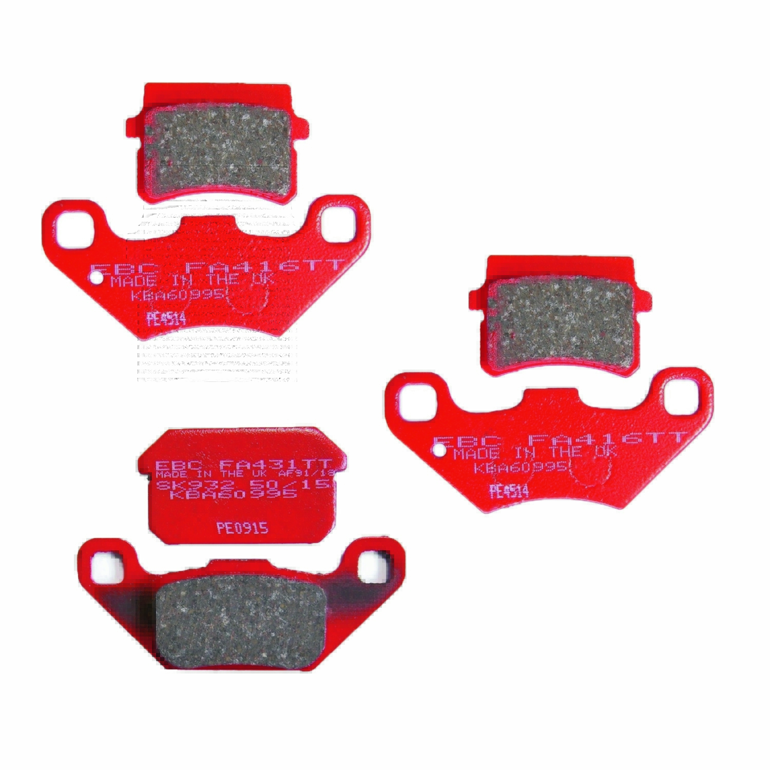 EBC Bremsbelag Set komplett vorne + hinten für Adly/Herchee Sport 300 Interceptor 2007 - 2015